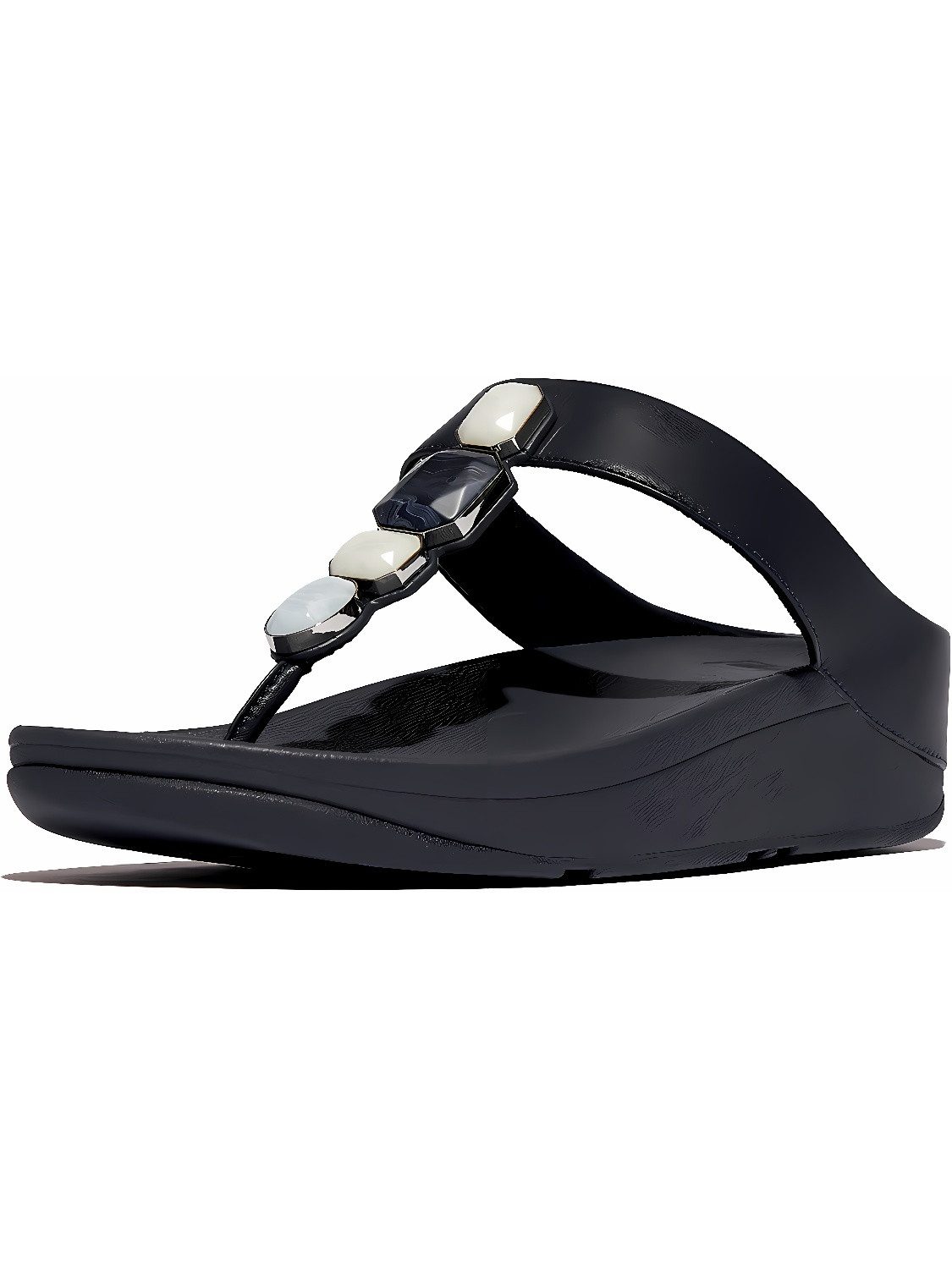 Fino Multi-Stone Leather Toe-Post Sandals Sandale