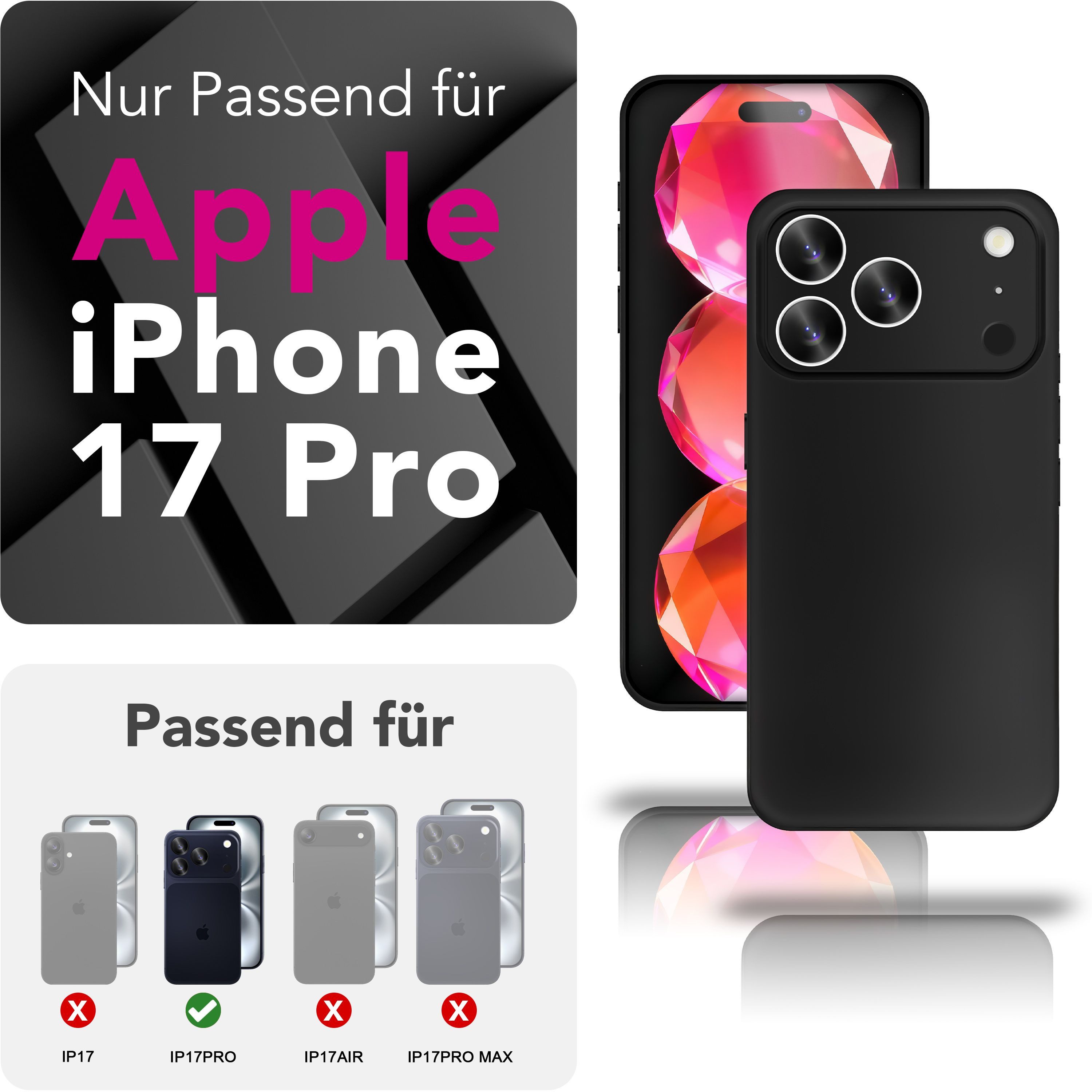 Nalia Smartphone-Hülle Apple iPhone 17 Pro 16 cm (6,3 Zoll), Extrem Dünn 0,3mm / Ultra Leicht / Mattes Finish / Anti-Fingerprint – Bild 4 von 5