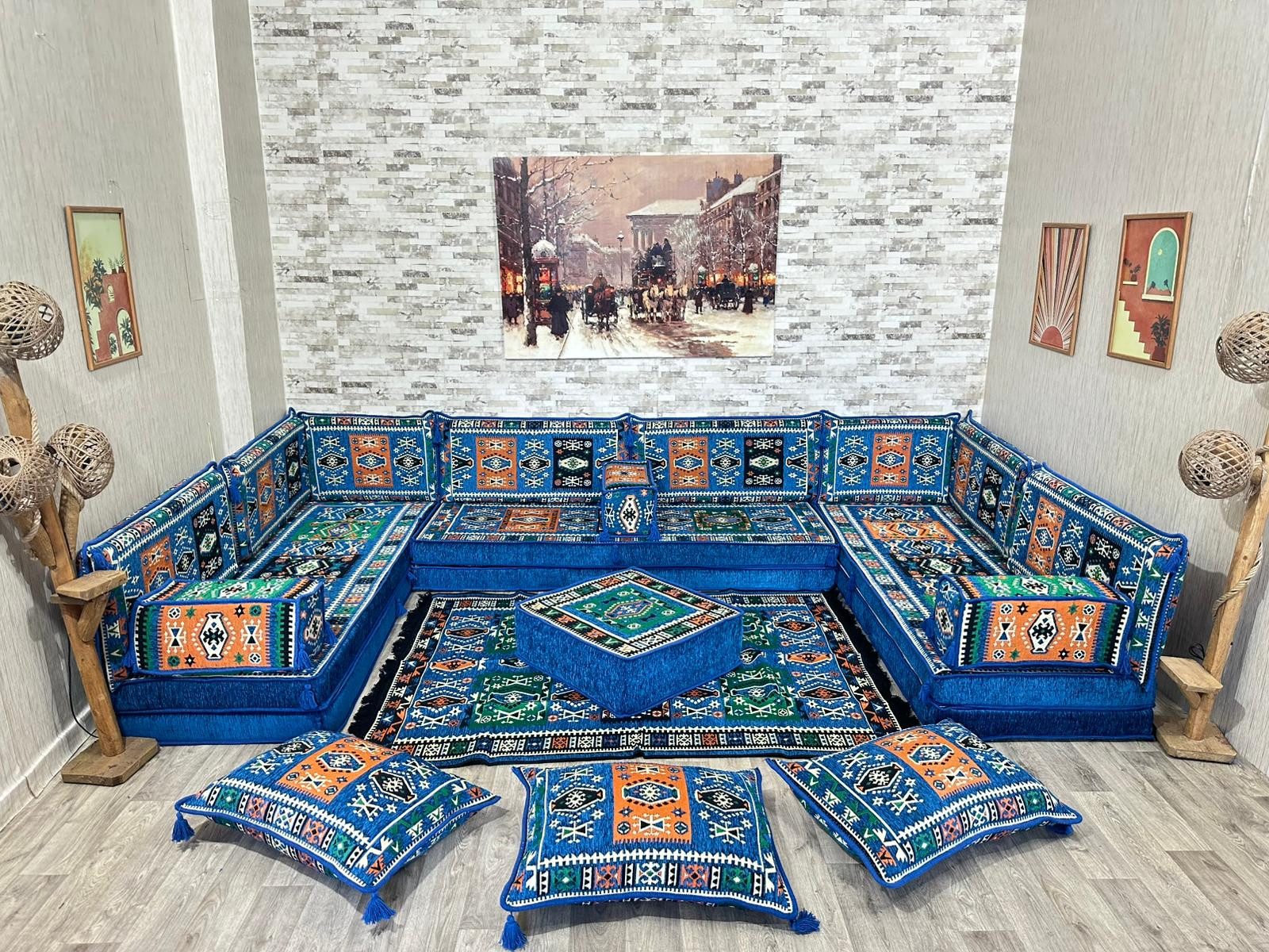 CaddeBuy Sofa Orientalisches Sofa, Arabische Majlis Ecke, Sark Kösesi, Kelim, 22 Teile