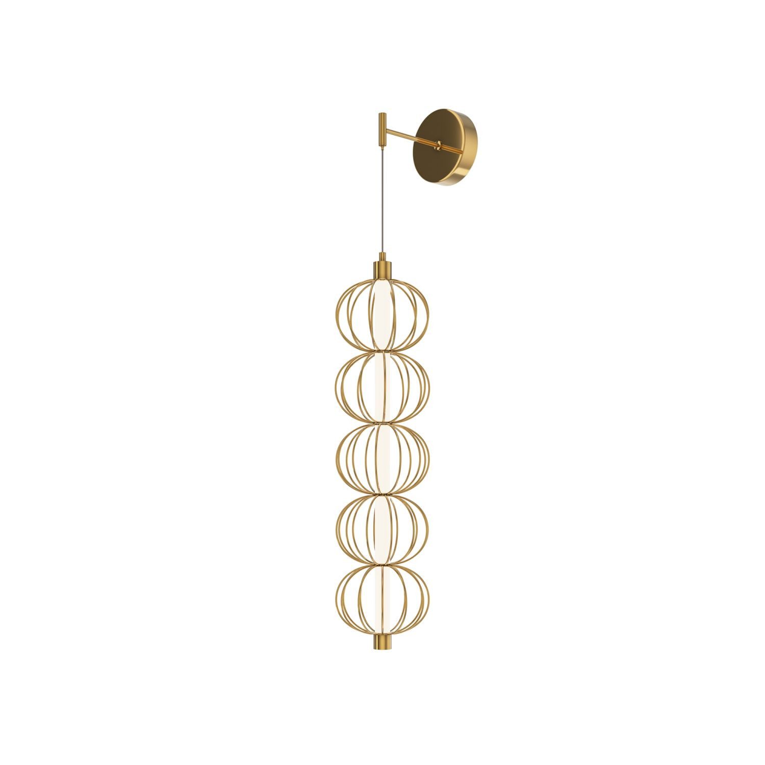 Licht-Erlebnisse Wandleuchte LEON, LED, Warmweiß, LED Metall 3000 K warmweißes Licht 1100 lm H: 218,8 cm Käfigschirm