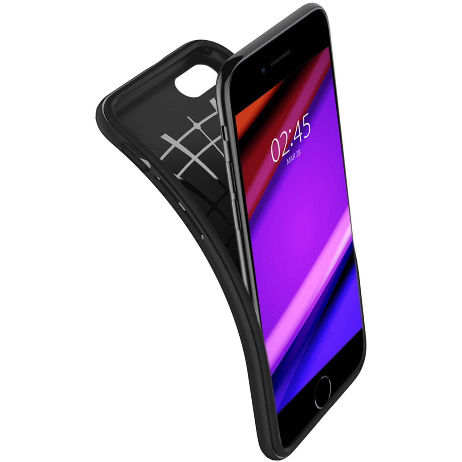 Spigen Backcover Spigen Rugged Armor Case für Apple iPhone SE (2022 / 2020) - Schwarz