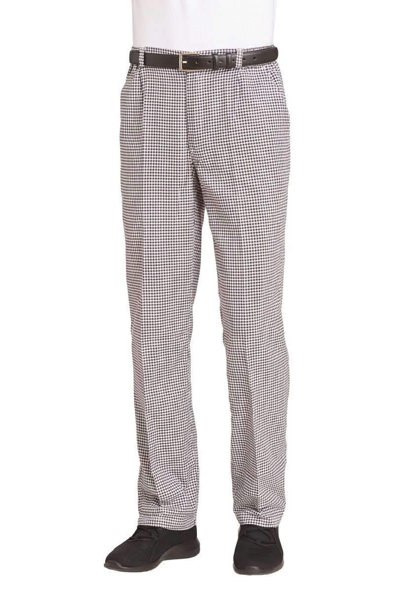 Leiber Arbeitshose Herren Kochhose Bäckerhose pepita Gastro Berufskleidung bequeme Kochhose Küche schwarz-weiß