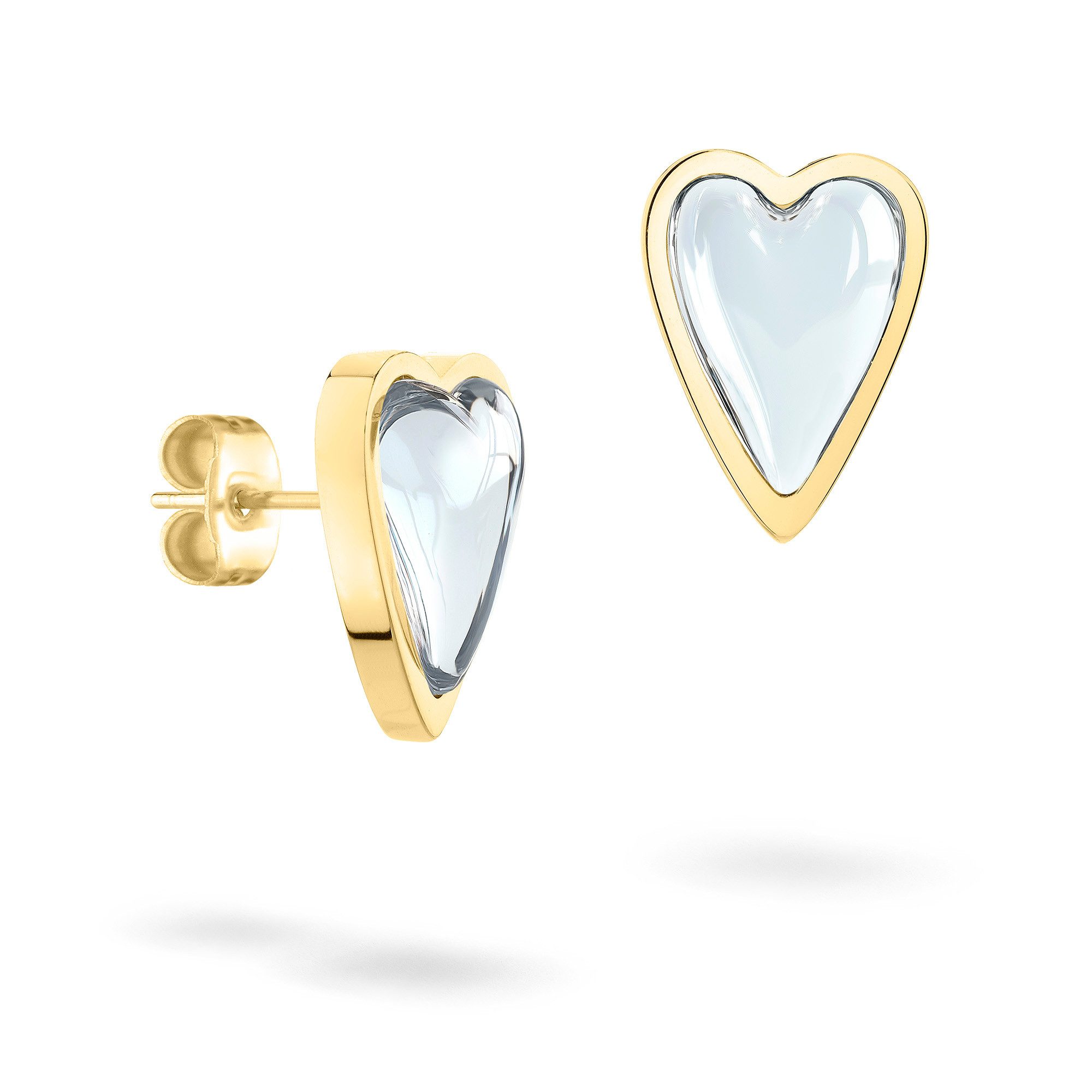 Paar Ohrstecker Schmuck Geschenk Edelstahl Ohrringe Glass Heart