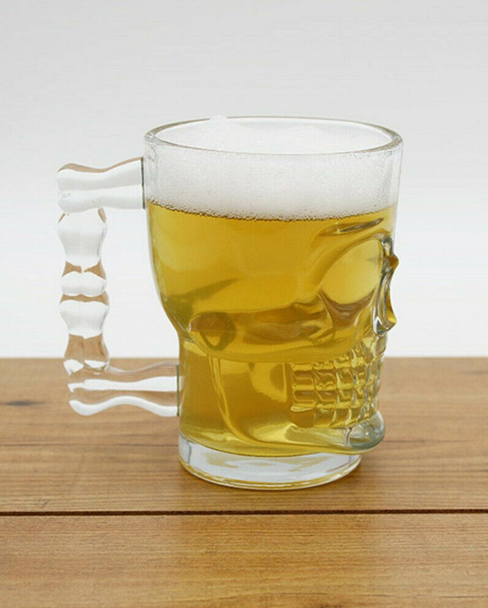 in Form Horror-Shop Dekofigur Totenkopf 400ml Bierglas