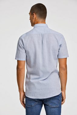 LINDBERGH Leinenhemd kurzarm mit Button-Down-Kragen und aus einem Leinen-Baumwoll-Mix