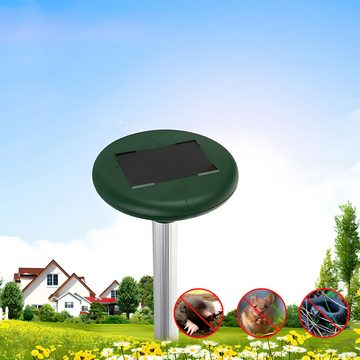 Retoo Maulwurfgitter Maulwurfabwehr Solar Garten Nagetier Abschreckung 2 Stück, Packung, 2-St., 2 Repellents in grün, Eingebauter solarbetriebener Akku, Ton+Vibration alle 40 Sekunden