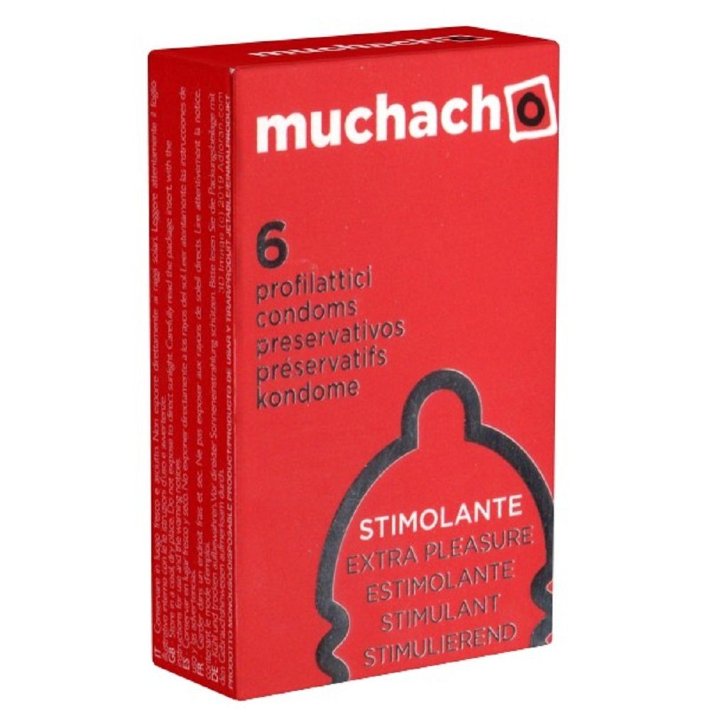Muchacho Kondome Stimolante (Extra Pleasure) Packung mit, 6 St., italienische Kondome für härteres Vergnügen