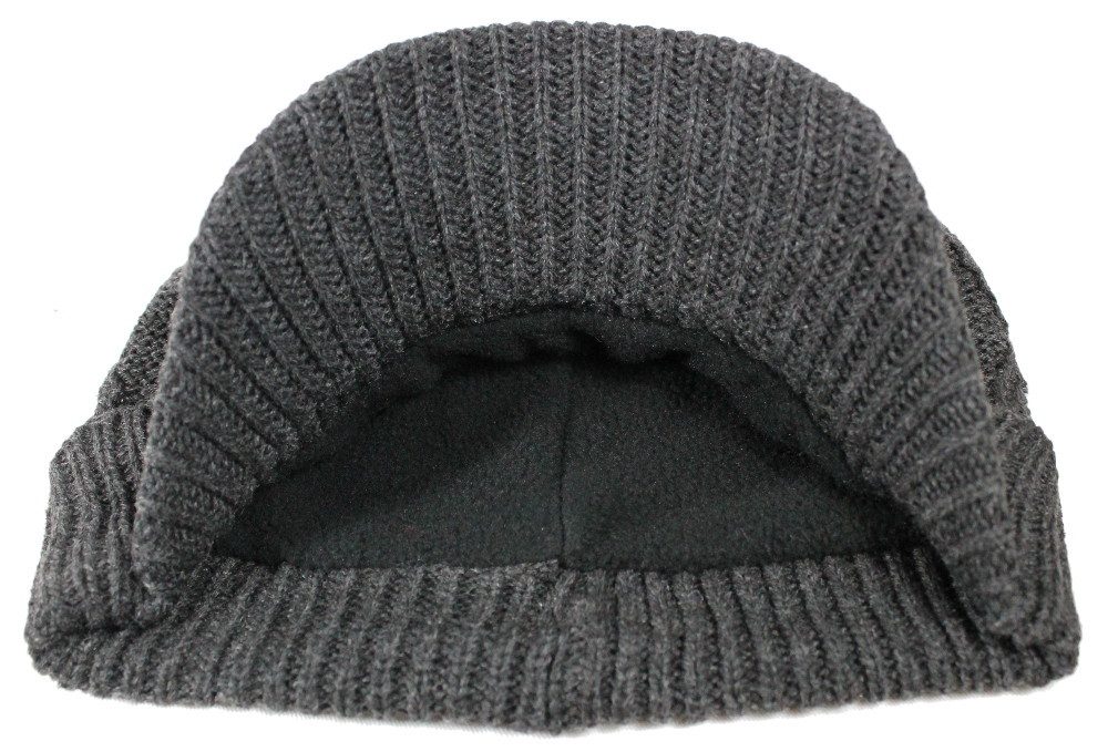 dy_mode Strickmütze Herren Schirmmütze mit Innenfutter Winter Mütze Strickmütze Unisex mit Innenfutter