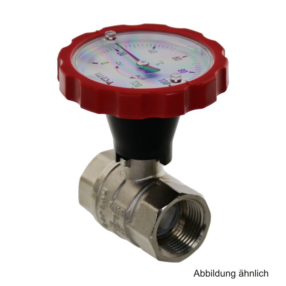 WESA-Armaturen GmbH Wasserrohr WESA Kugelhahn 1 1/2" IG m.Th.-Handgriff rot Pressmessing