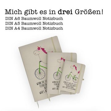 Mr. & Mrs. Panda Notizbuch Einhorn Radfahrer - Transparent - Geschenk, Pegasus, Unicorn, Schreib Mr. & Mrs. Panda, Personalisierbar