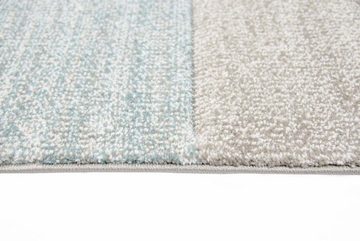Teppich Designer Teppich Moderner Teppich Wohnzimmer Teppich Kurzflor Teppich mit Konturenschnitt Karo Muster Pastellfarben Blau Creme Beige, Teppich-Traum, rechteckig, Höhe: 13 mm