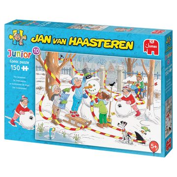 Jumbo Spiele Puzzle Jan van Haasteren Junior 10 Der Schneemann, 150 Puzzleteile, Made in Europe