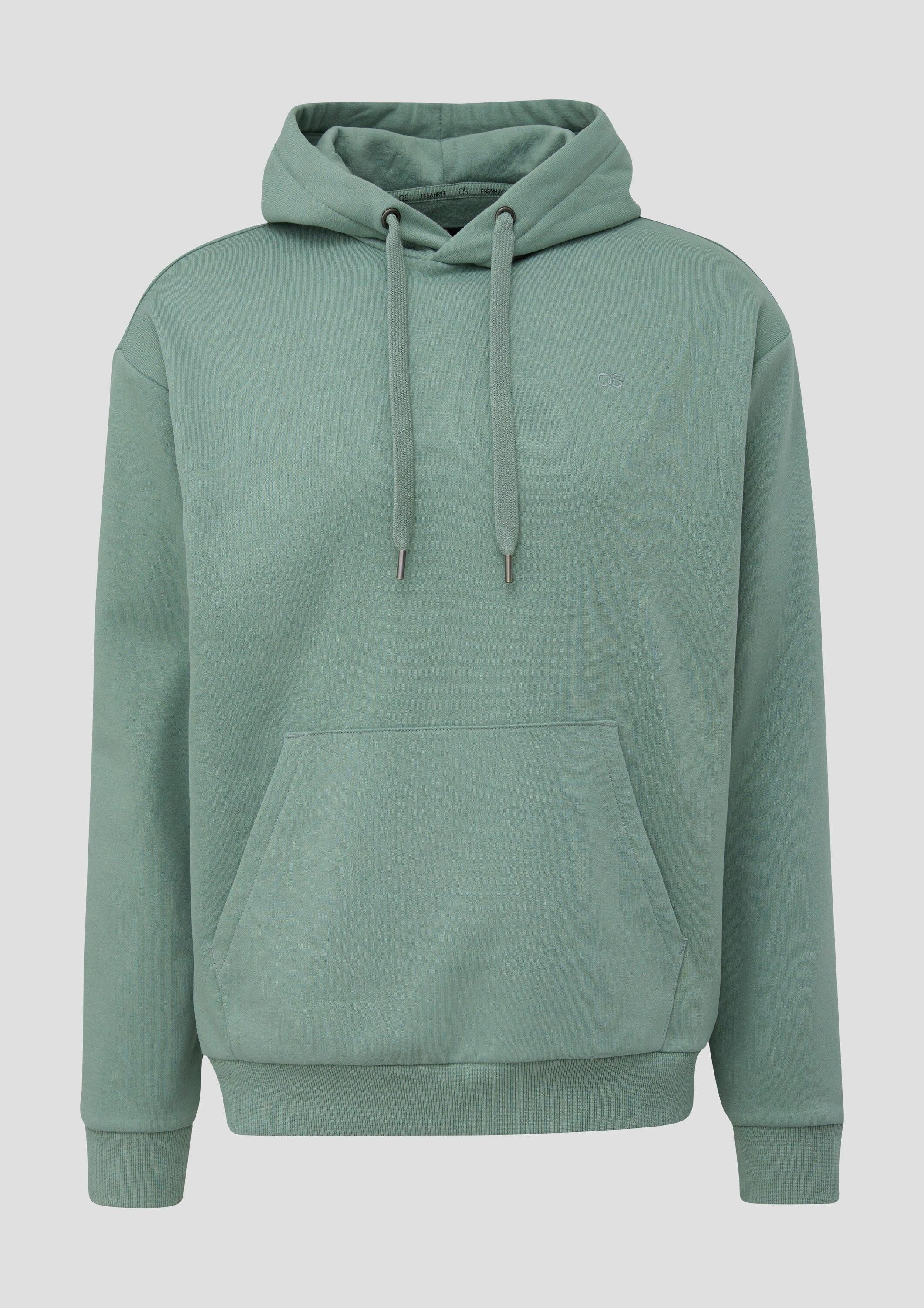QS Sweatshirt Sweatshirt Kapuzen-Sweatshirt mit Logostickerei
