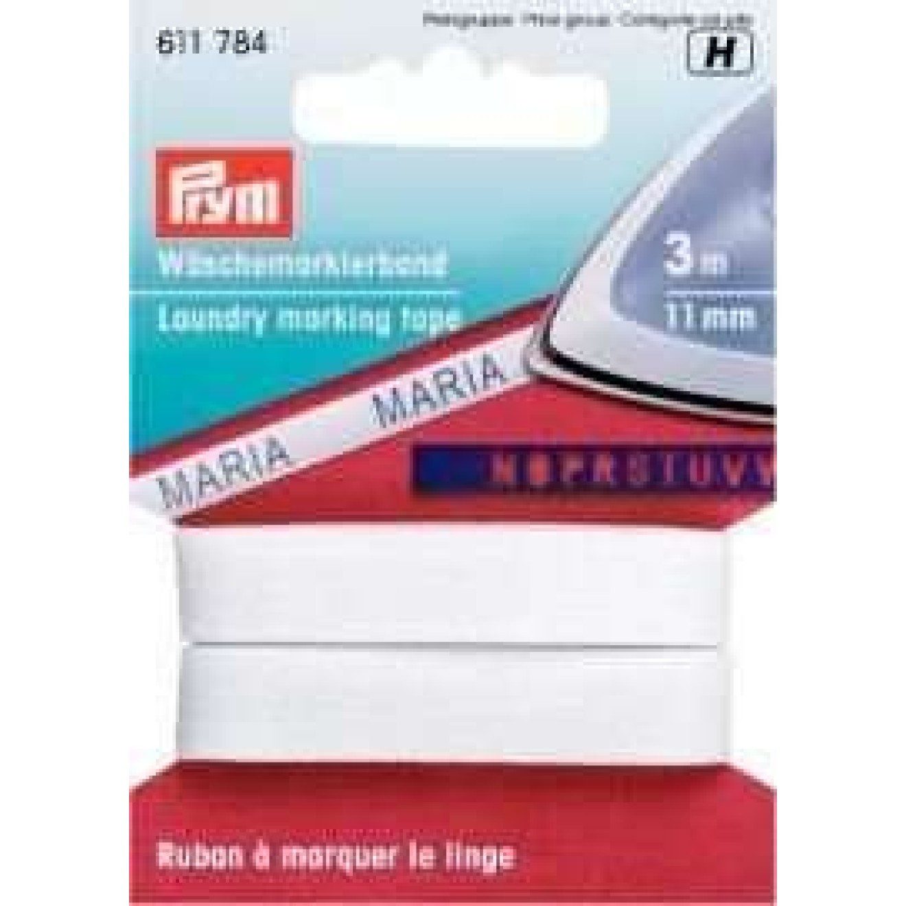 Prym Stricknadeln Wäschemarkierband 11 mm weiß 3 m