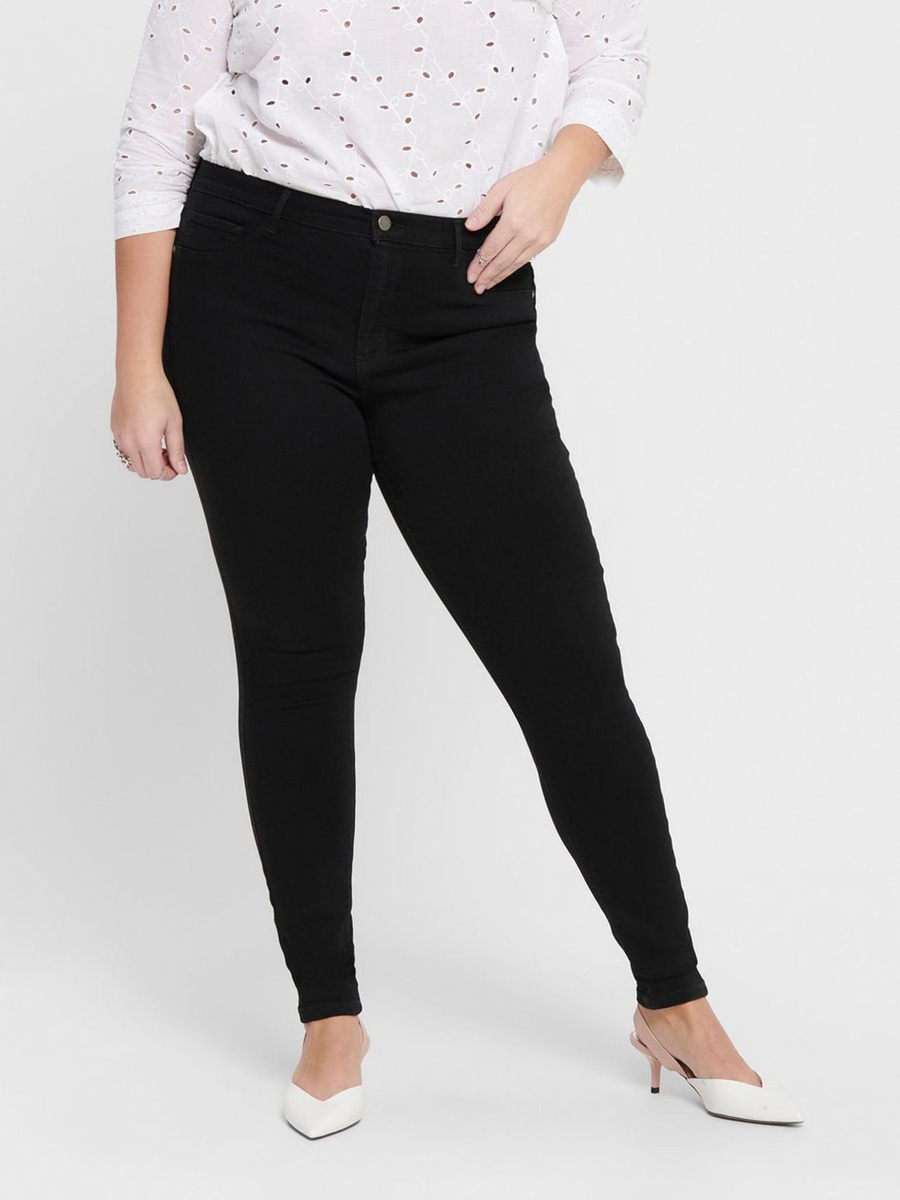 ONLY CARMAKOMA Skinny-fit-Jeans CARSTORM PUSH UP HW SK JEANS DBD NOOS -  15174948 (1-tlg) 3912 in Schwarz
