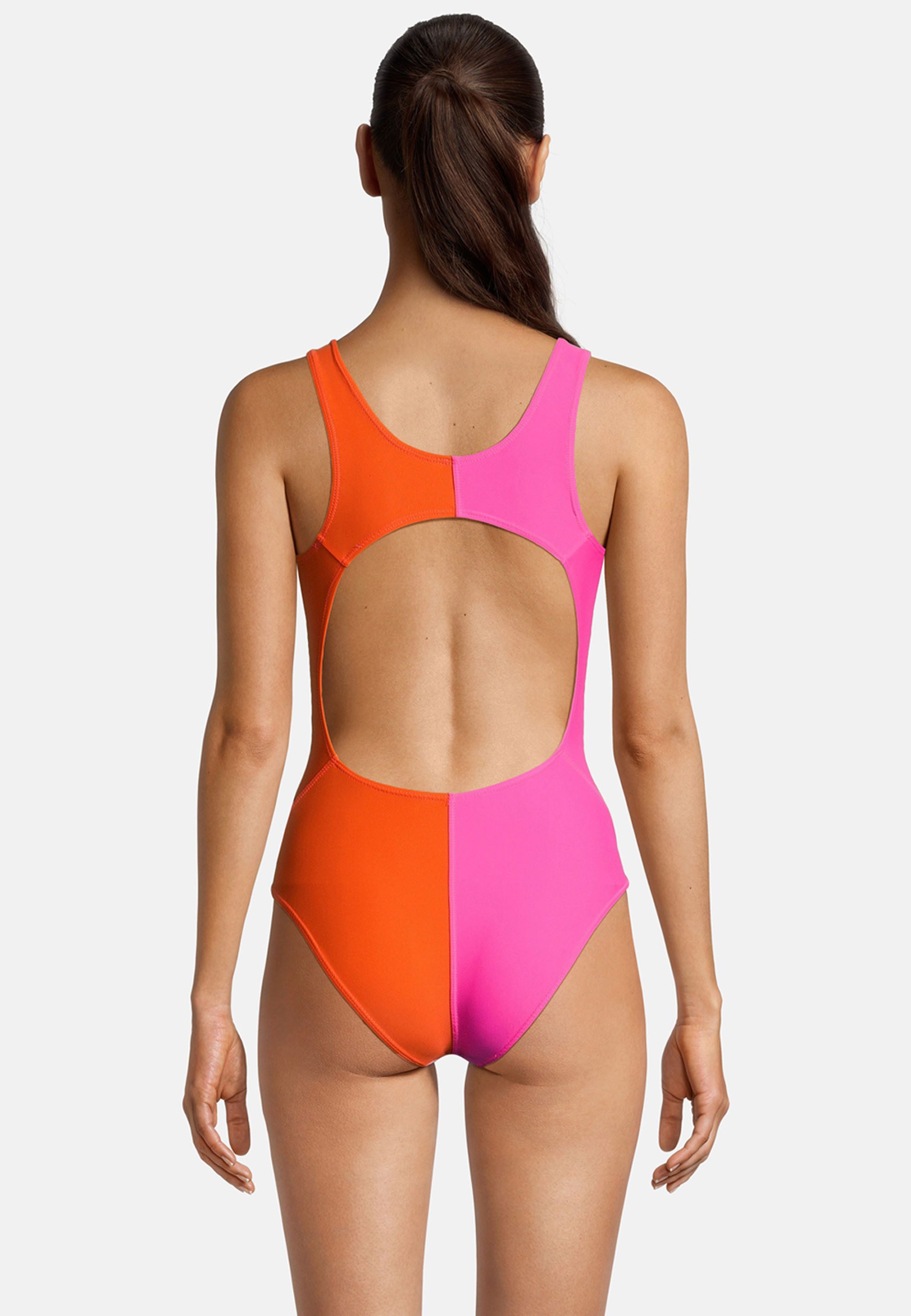 Beco Beermann Badeanzug Colour Block mit großem Rücken-Cut-Out