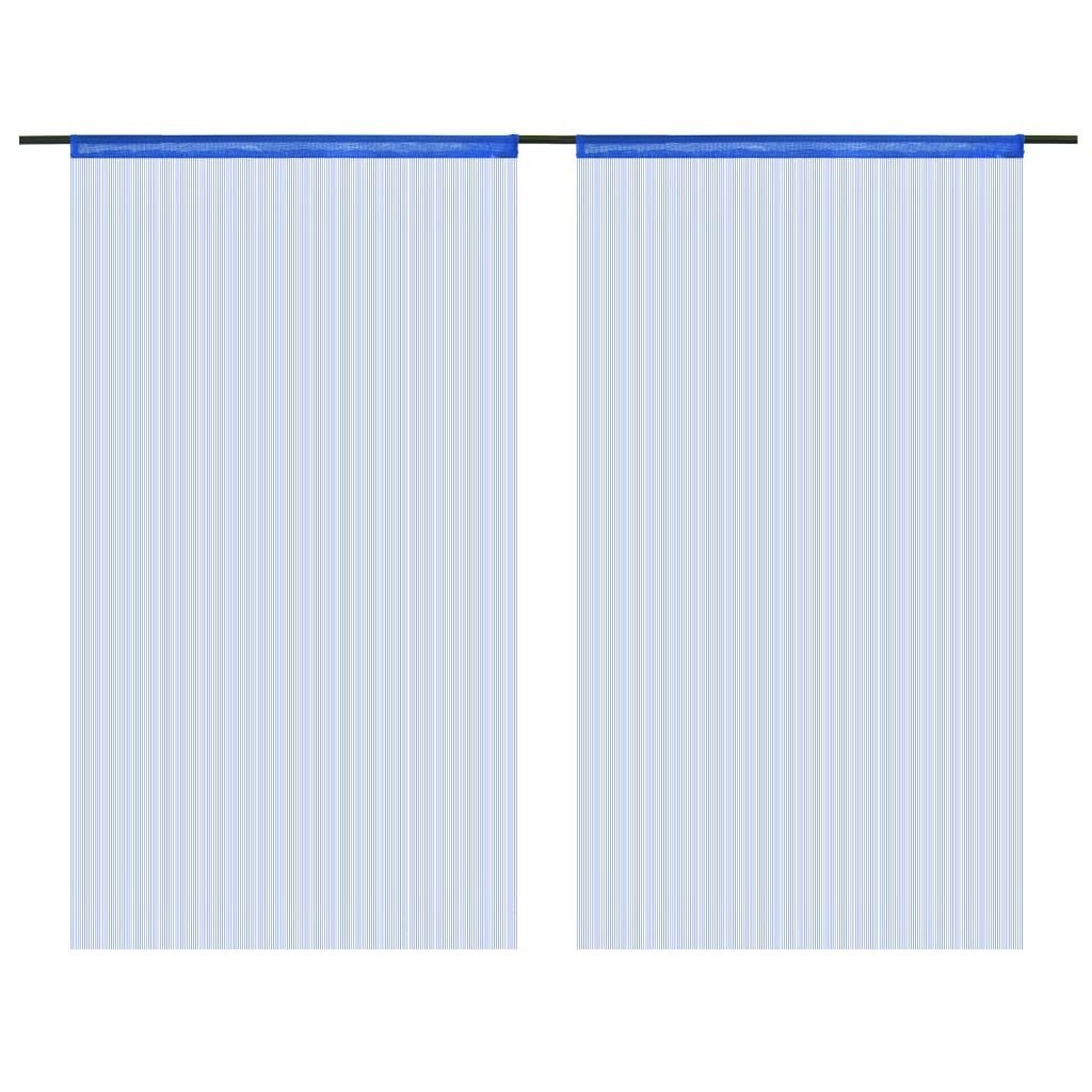 vidaXL Vorhang Fadenvorhänge 2 Stk. 100 x 250 cm Blau (2 St)