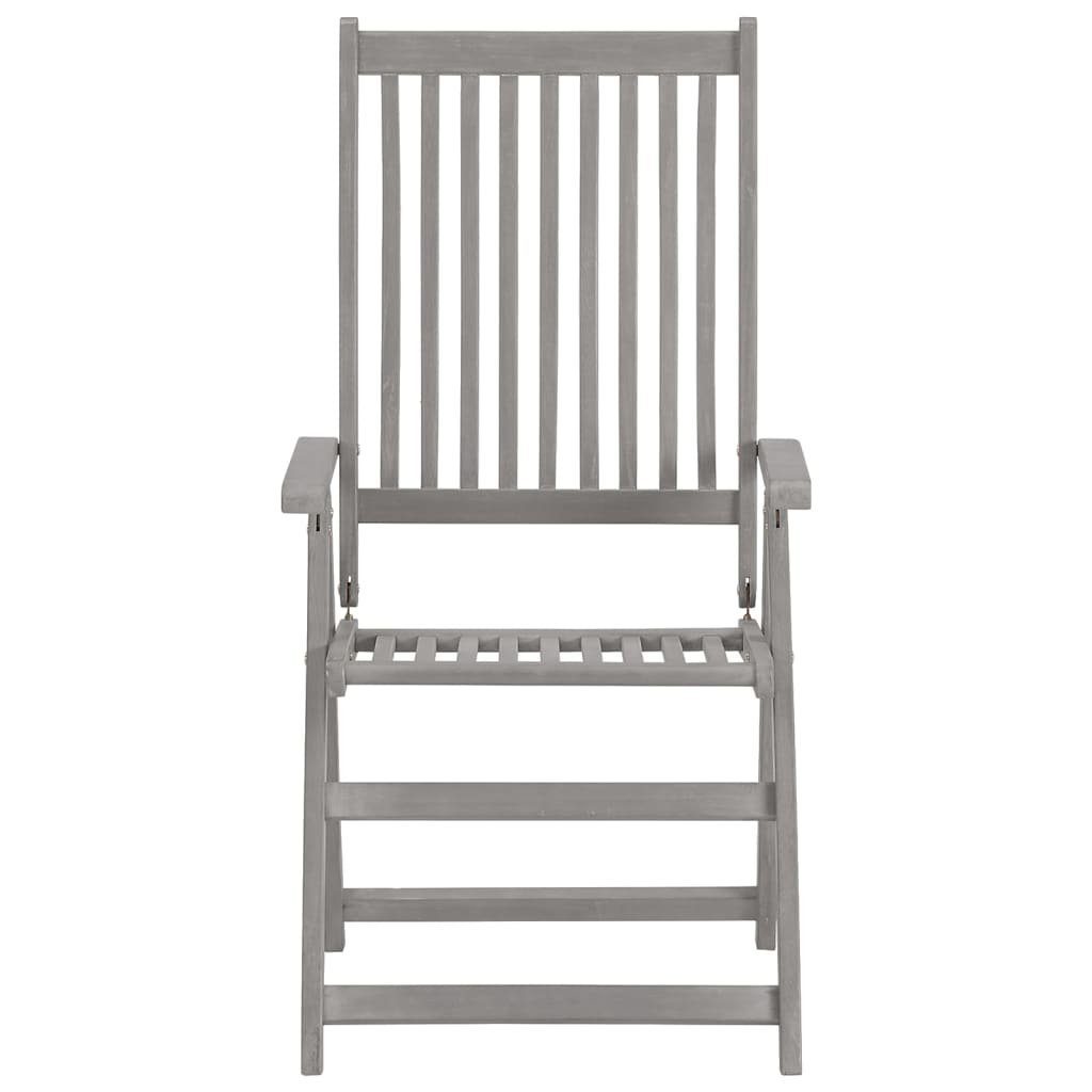 furnicato Gartenstuhl Auflagen mit Akazie Verstellbare Gartenstühle Stk. 3 Massivholz