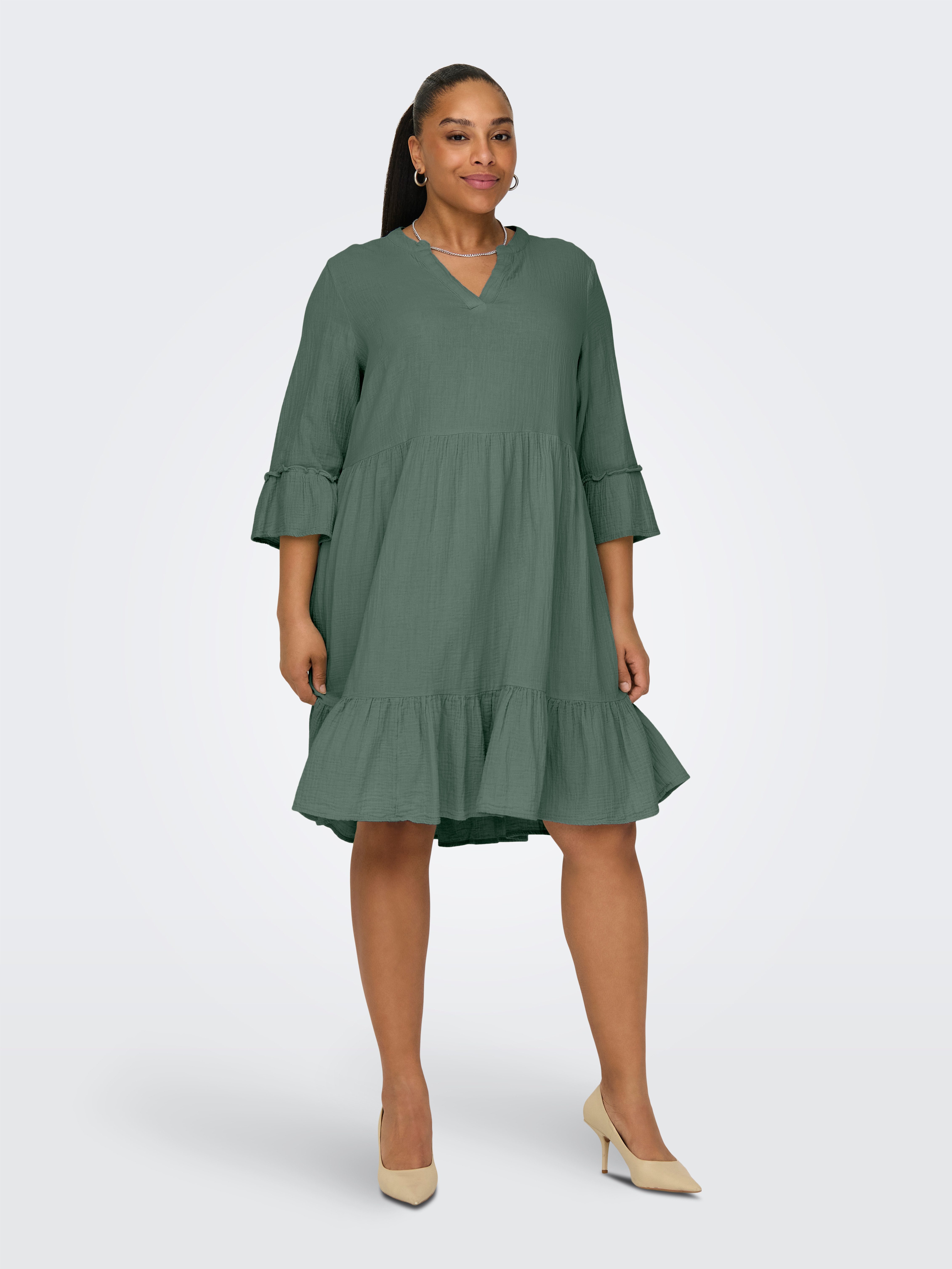ONLY CARMAKOMA Tunikakleid CARTHYRA LIFE PEPLUM DRESS WVN Sommerkleid günstig online kaufen