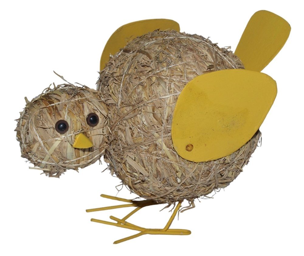JS GartenDeko Osterfigur Deko Heufigur Küken Heuküken H 14-17 cm Osterdeko Heudeko