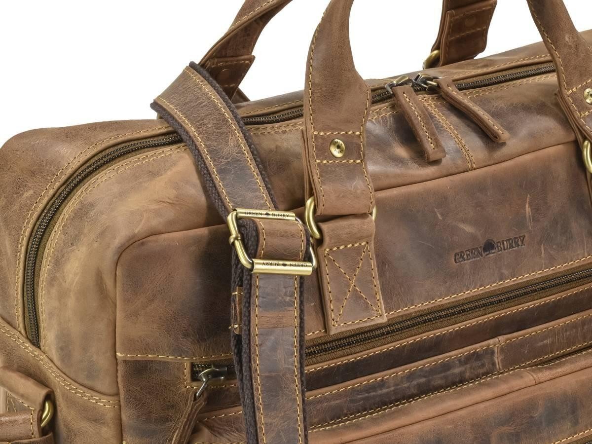 Greenburry Umhängetasche "Vintage" Business Tasche 42x32cm antik braun, used Look, Businesstasche, für Herren, für Damen