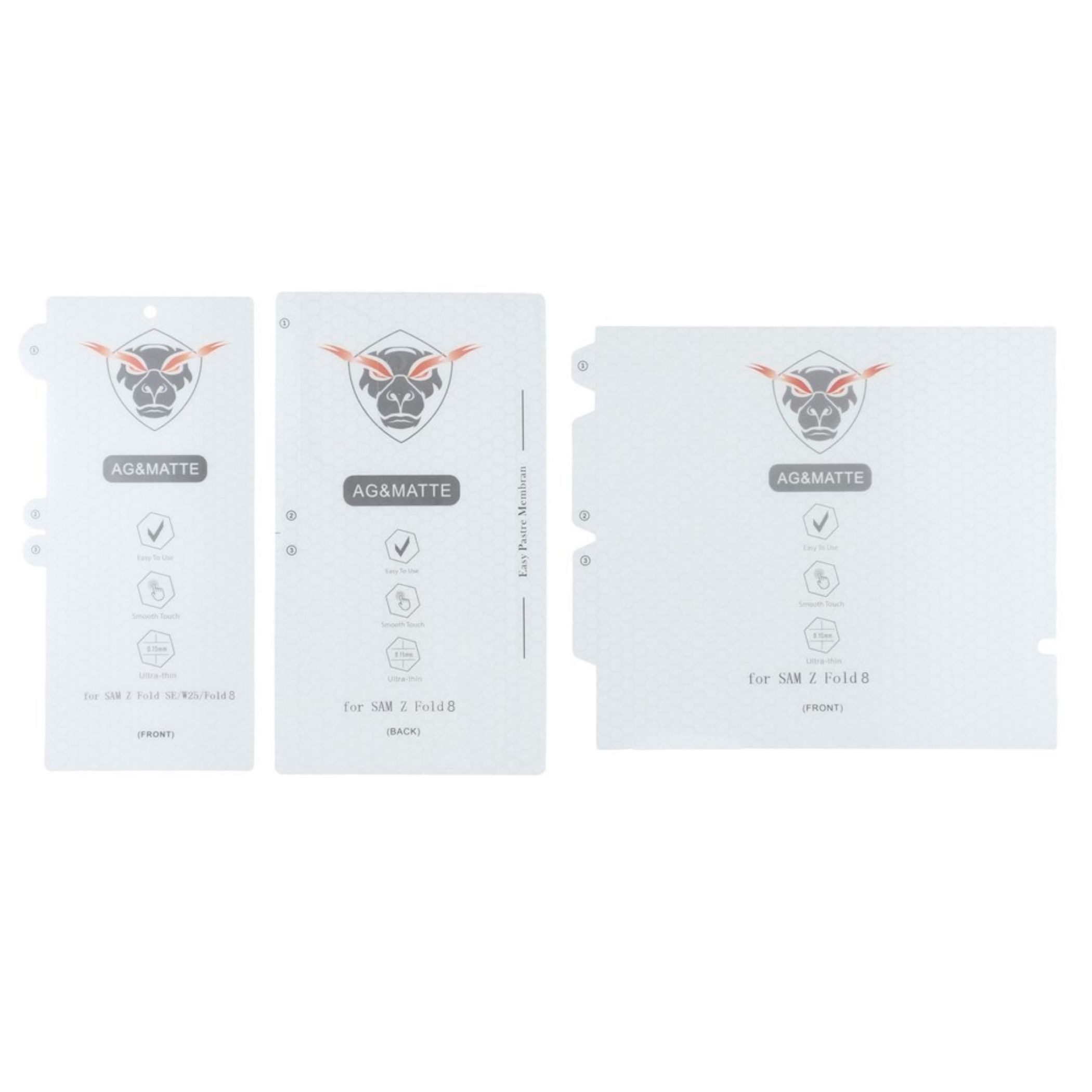 Wigento Displayschutzfolie 3 in 1 Hydrogel für Samsung Galaxy Z Fold8 Ultra 5G Full Cover Set für Samsung Galaxy Z Fold8 Ultra 5G, Matt, Scharnier Schutz, Full  – Bild 3 von 5