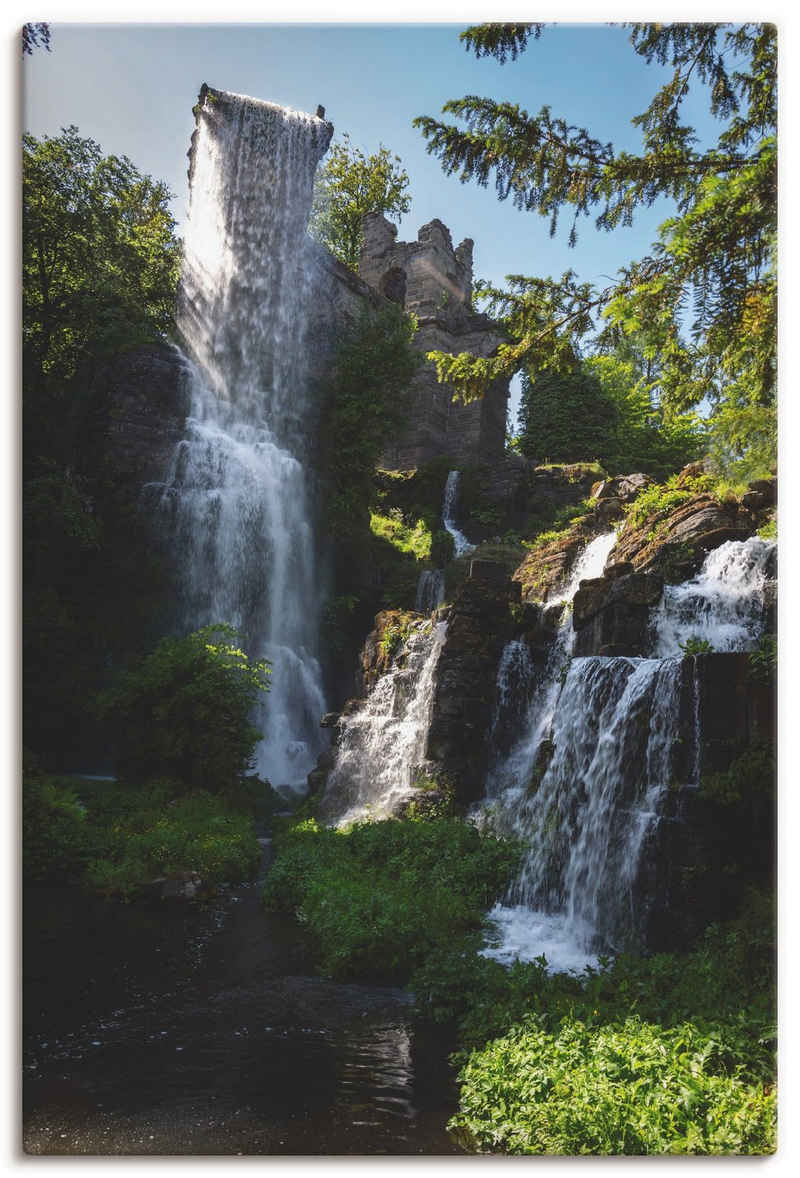 Artland Leinwandbild Wasserfall bei Wasserspielen in Kassel, Gewässer (1 St), auf Keilrahmen gespannt