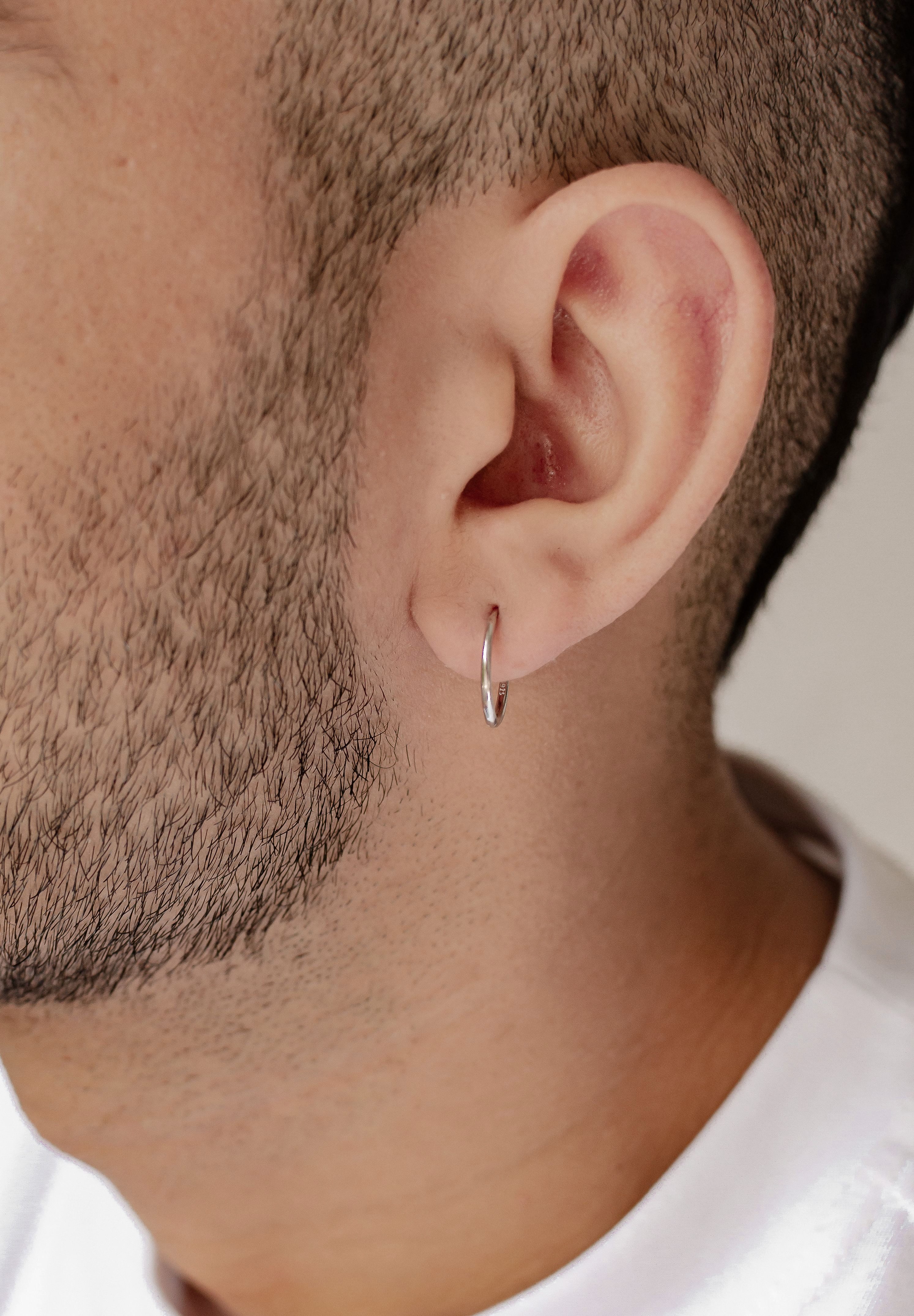 Hey Happiness Paar Creolen Silber Basic, stapelbar, Runde Herren Ohrringe S günstig online kaufen