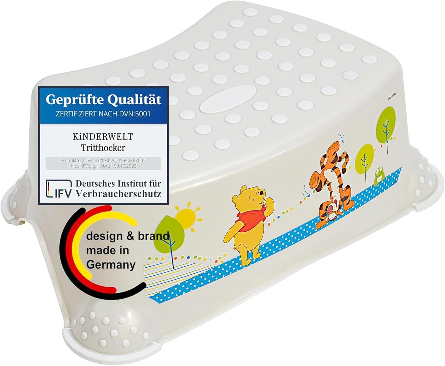 KiNDERWELT Tritthocker Premium Tritthocker Disney Winnie Puuh perlweiß
