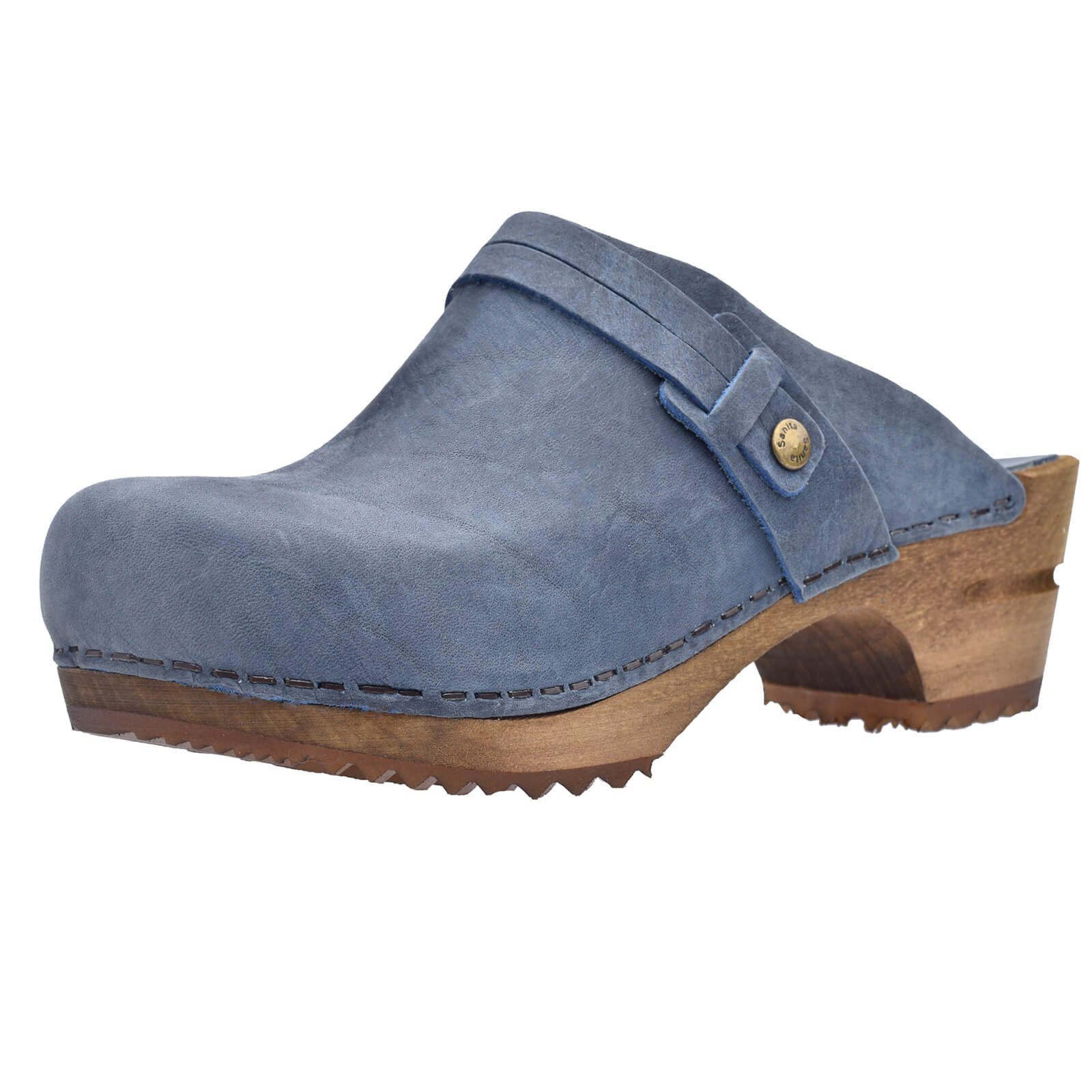 Sanita Wood-Ursana Open Clog Electric Blue Sandale