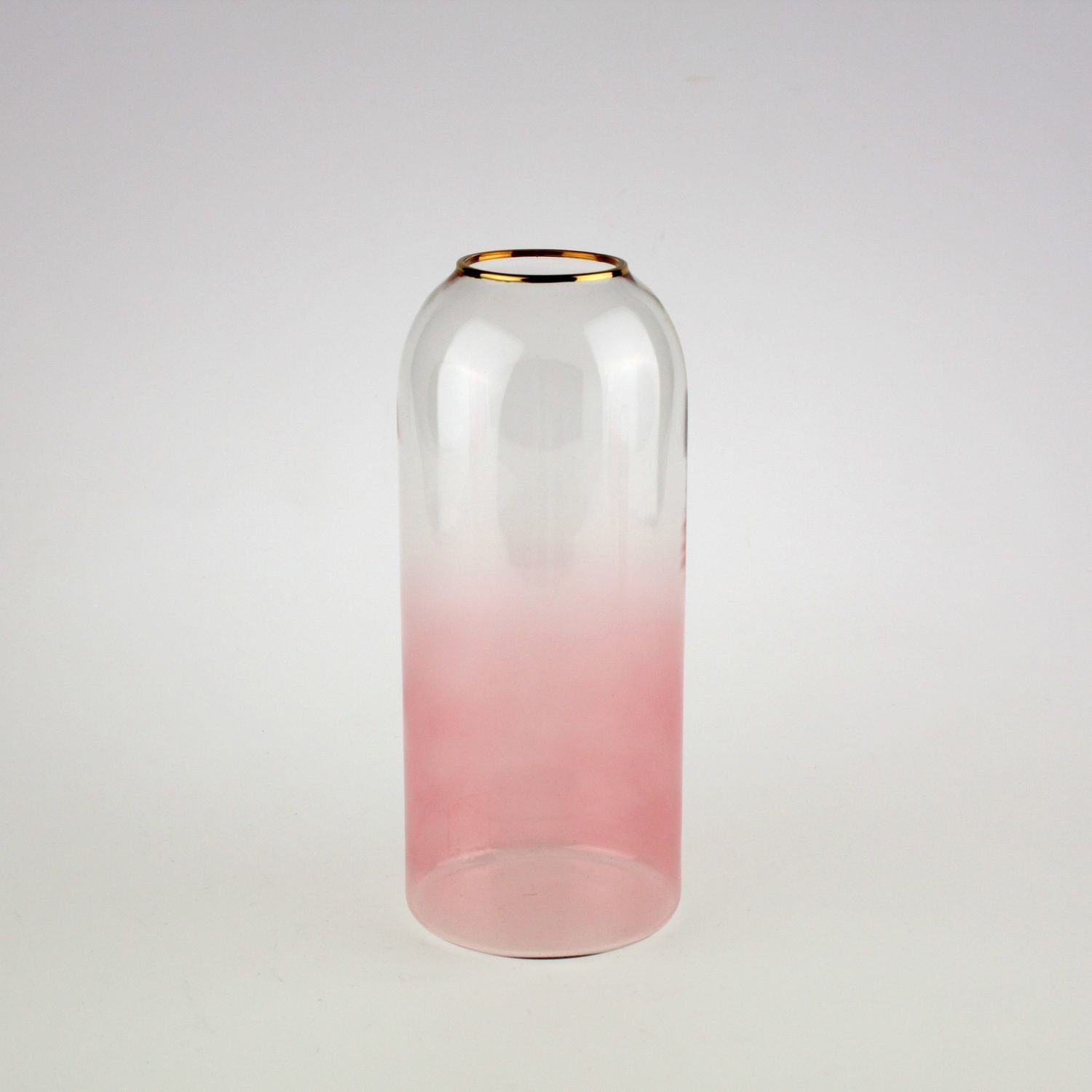 Werner Voß Dekovase Vase Aura, klar/rosa m. Goldrand, Glas, 10x23,5 cm (1 St)