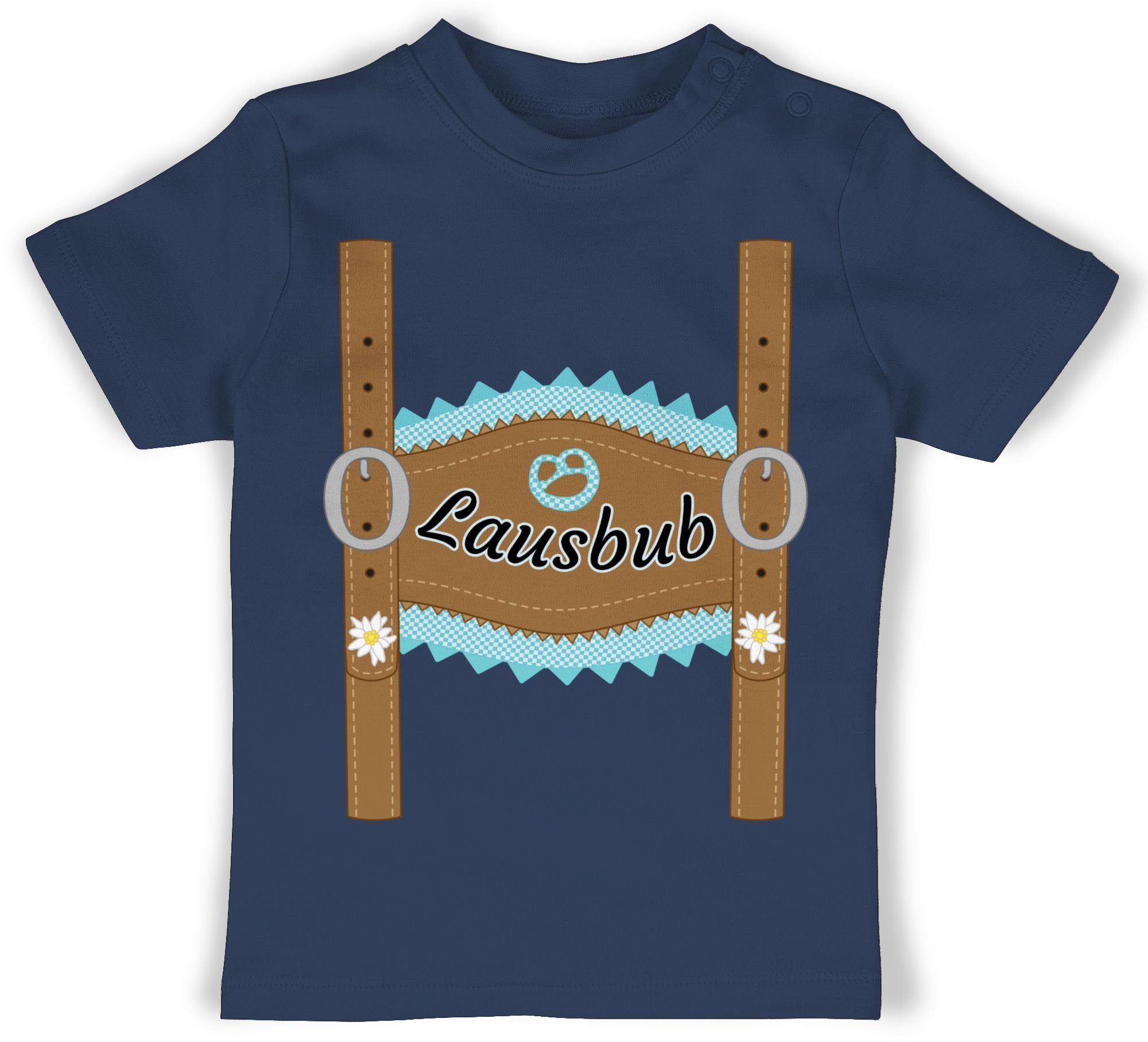Shirtracer T-Shirt Lausbub Lederhose Mode für Oktoberfest Baby Outfit 1 Navy Blau
