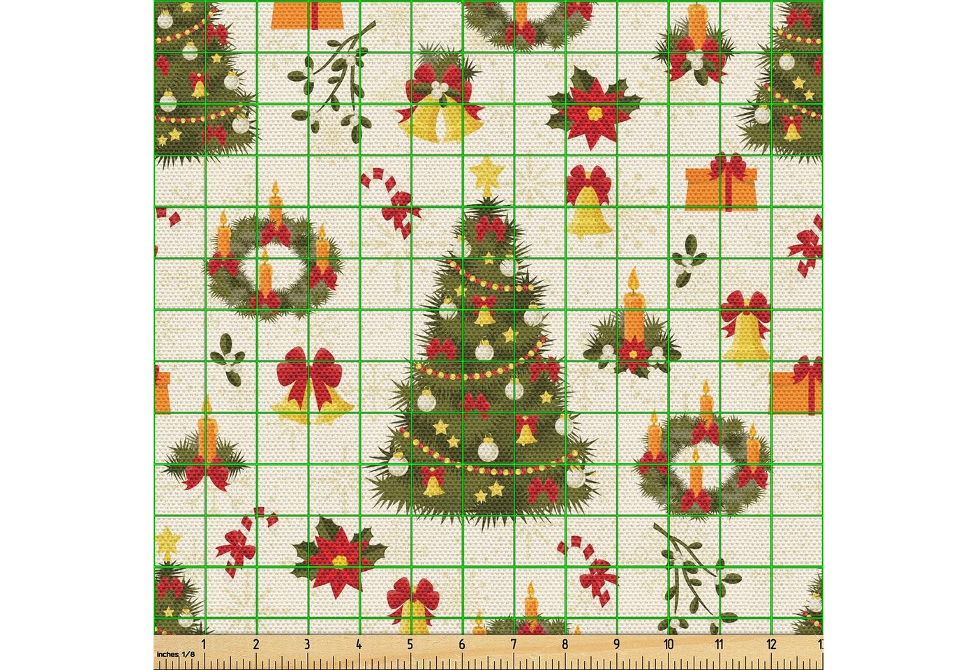 Thumbnail - Abakuhaus Stoff Schön Gewebten Stoff für Polster und Wohnaccessoires, Weihnachten Poinsettia Blumen