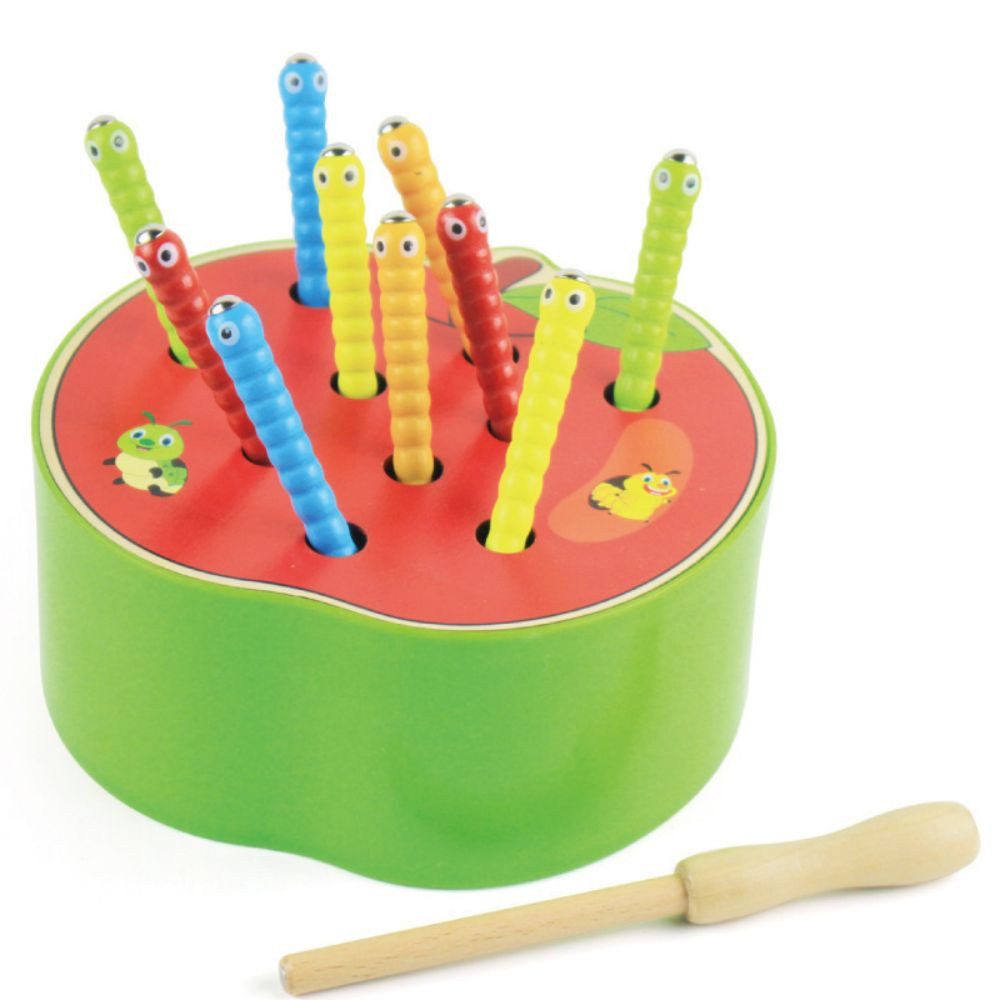 Fivejoy Magnetspielbausteine Kinderspielzeug ab 1 2 3 4 5 Jahren, (Holz Montessori Spielzeug für Babys, Holzspielzeug Fangen Insekten Spiel Frühe Lernspielzeug Pädagogisches Geschenk für Kinder Kleinkind Jungen Mädchen)