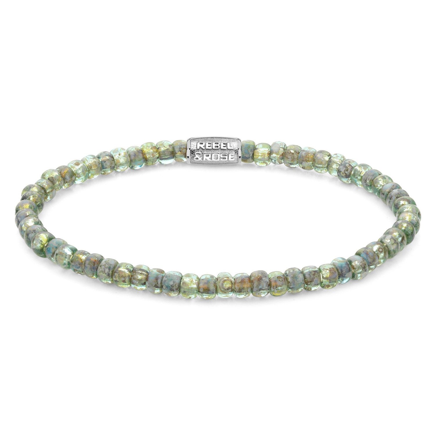 Rebel & Rose Edelstahlarmband Damen-Glass Rocks Secret Garden 4 mm