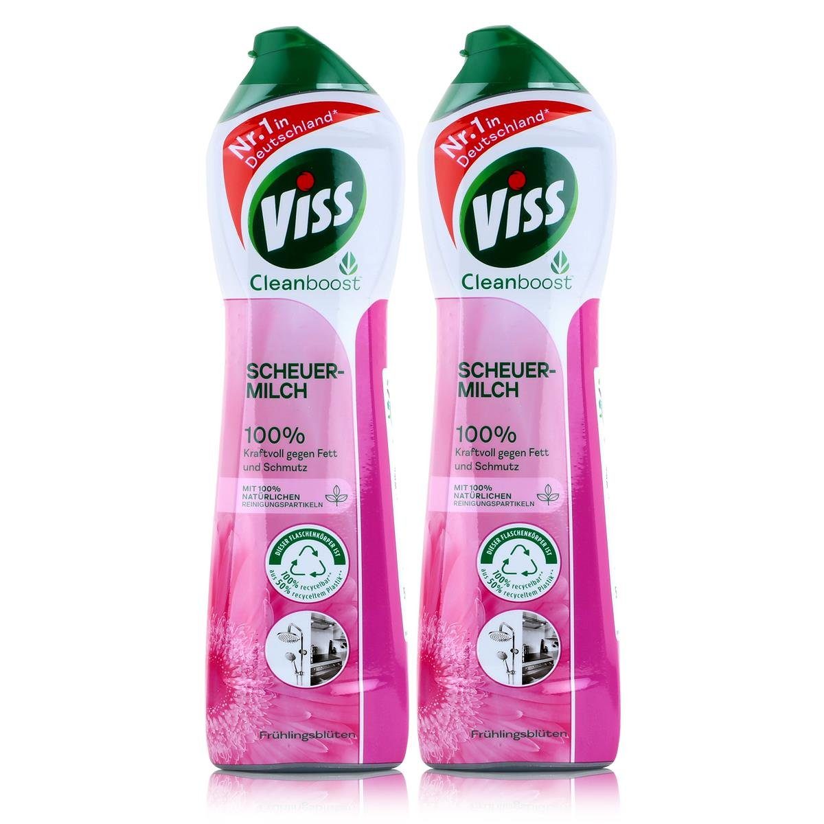Viss Viss Cleanboost Scheuer-Milch Frühlingsblüten 500ml (2er Pack) Allzweckreiniger