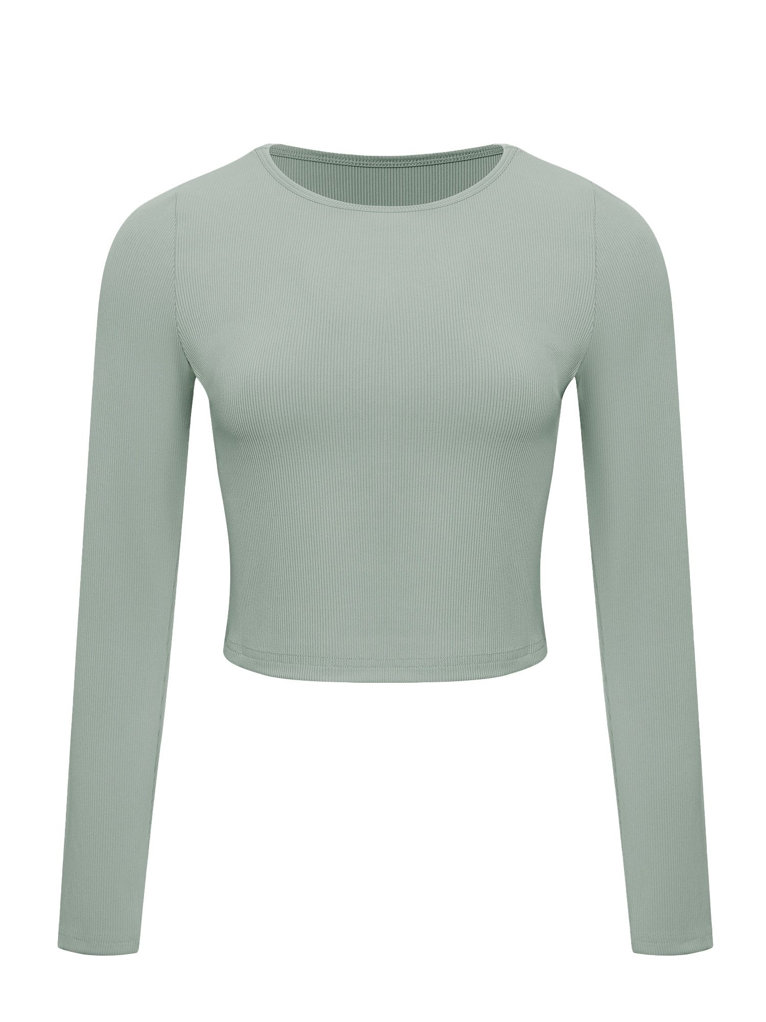 Imily Bela T-Shirt Damen Geripptes Slim Fit Sport Crop Top (Packung, 1-tlg., 1per-Pack) Volltonfarbe