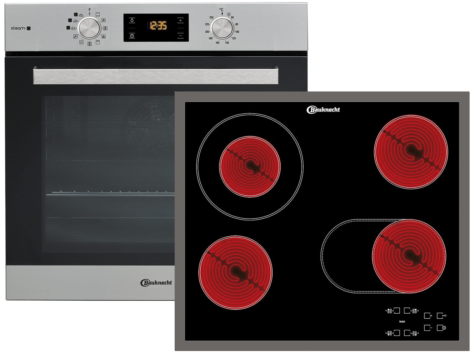 BAUKNECHT Backofen-Set, mit kein Auszug vorhanden, Timer, TouchControl-Bedienung