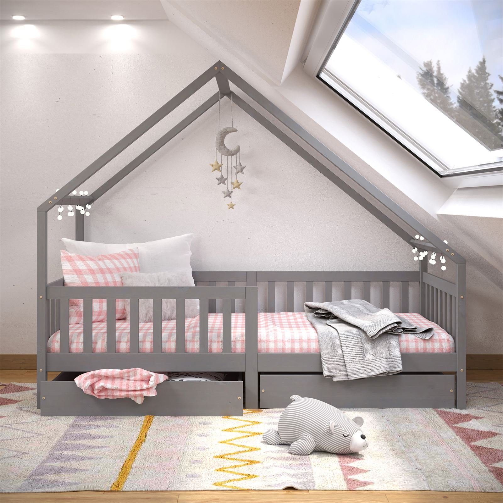 IDIMEX Kinderbett ALVA, Hausbett Montessori Kinderbett günstig online kaufen