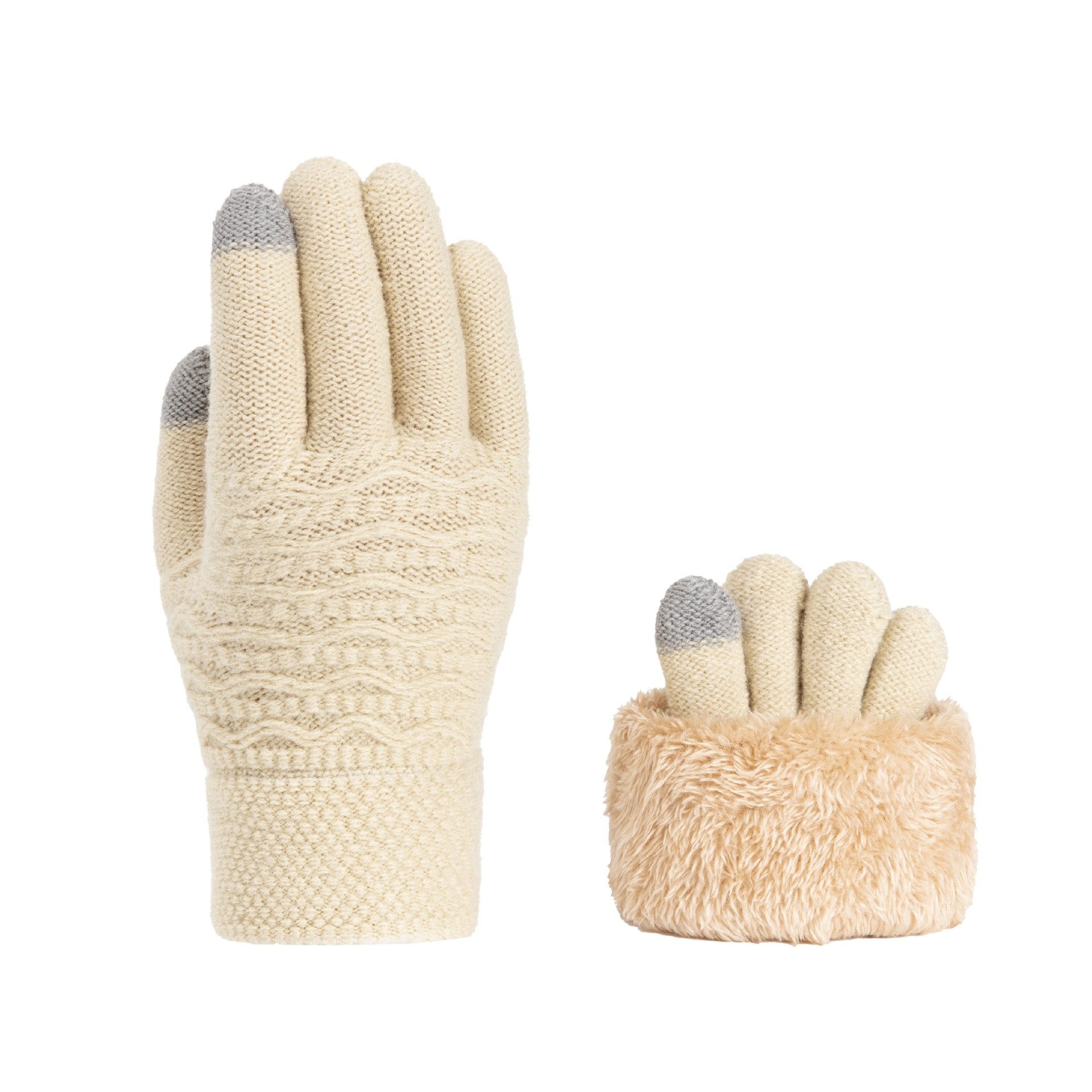 Coonoor Strickhandschuhe Wärmende Strickhandschuhe mit Fleece, Touchscreen-Handschuhe für den Winter