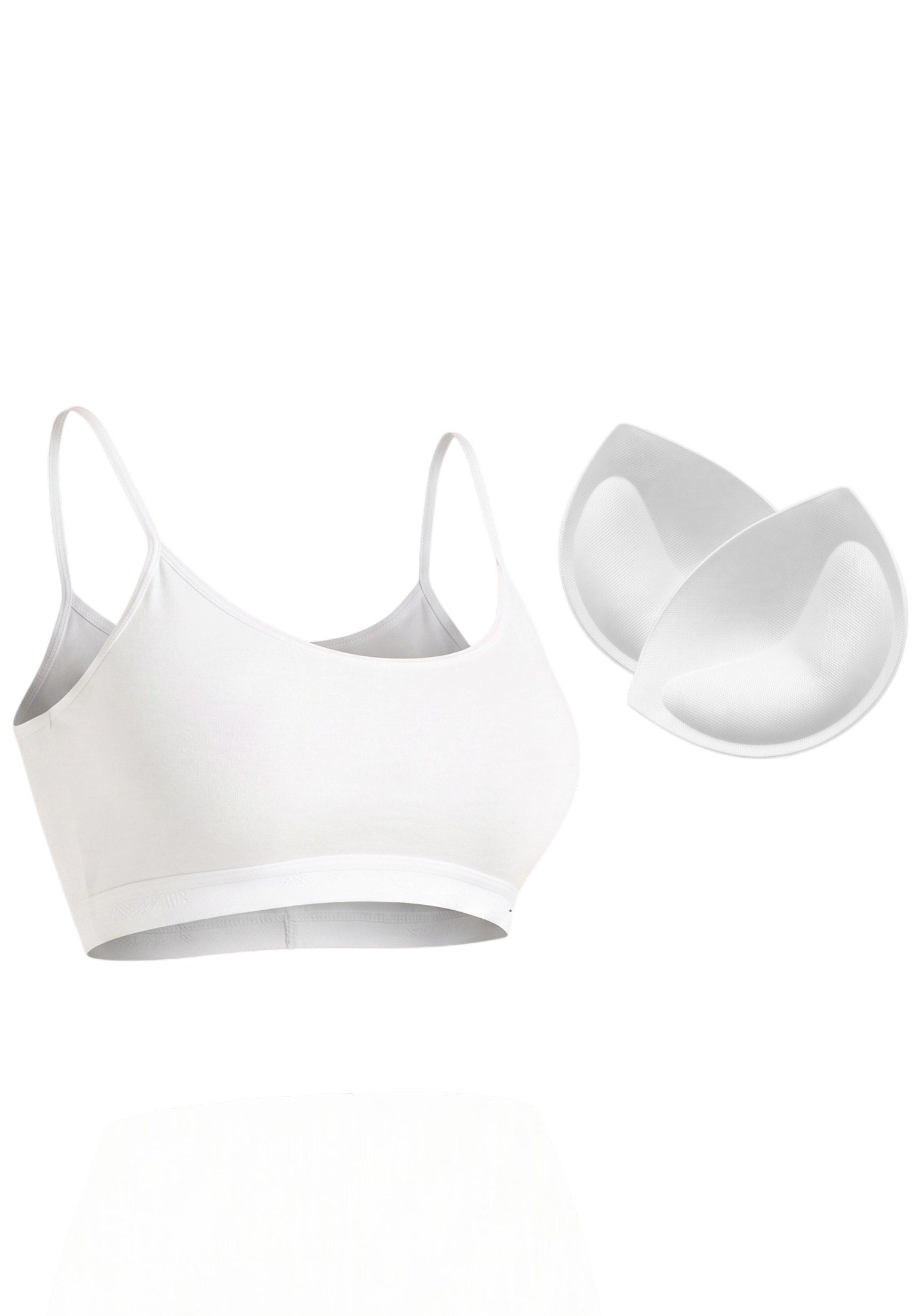 fashionshowcase Bustier Damen 2er Pack Bambus BH mit Pads nahtlos weich atmungsaktiv elastisch (2-tlg) mit herausnehmbaren Pads für natürliche Form – Bild 5 von 5