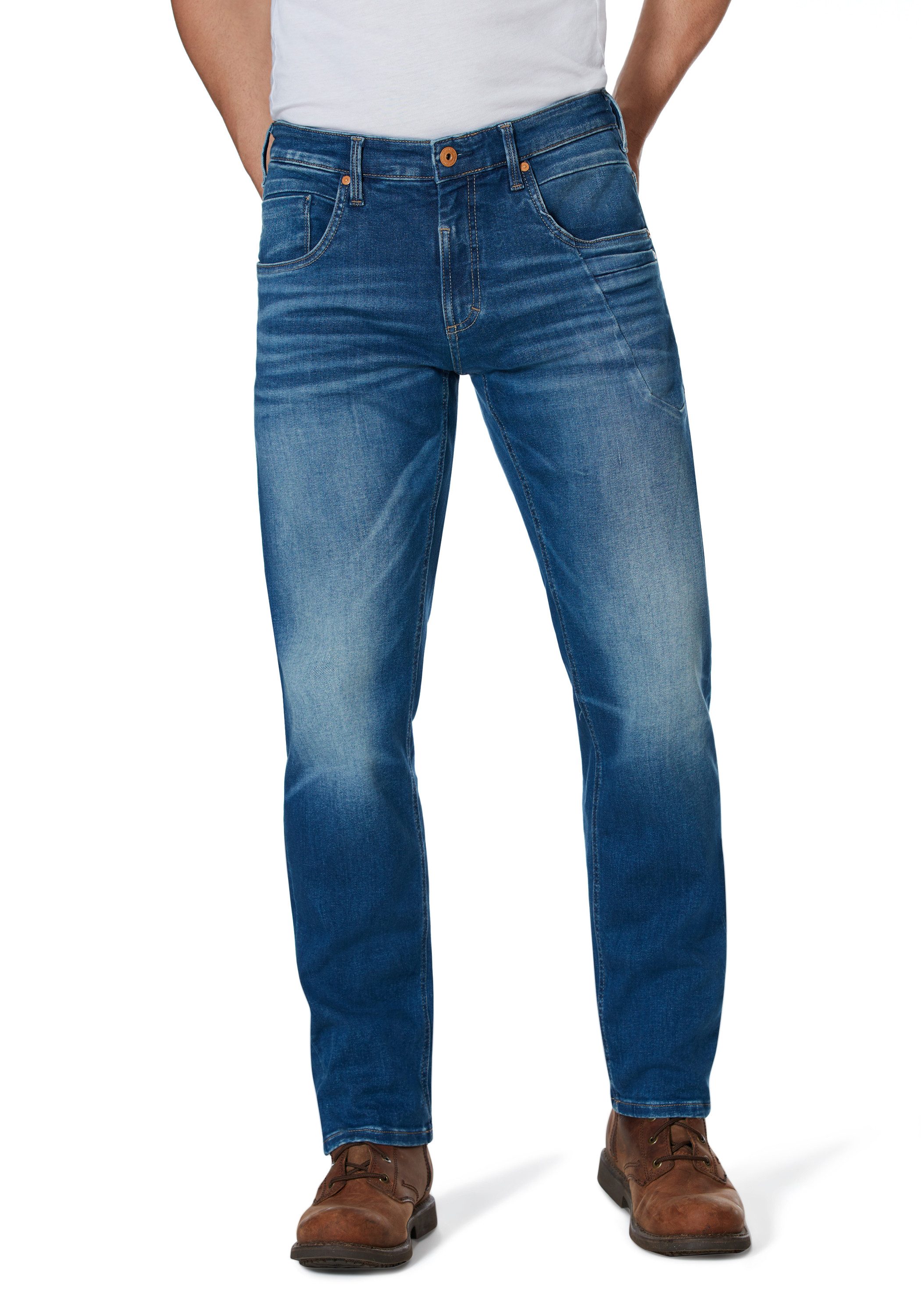 HERO by John Medoox 5-Pocket-Jeans Baxter Denim Relaxed Fit Jeans Relaxed Fit Casual Clean Wash Denim Jeans für Herren