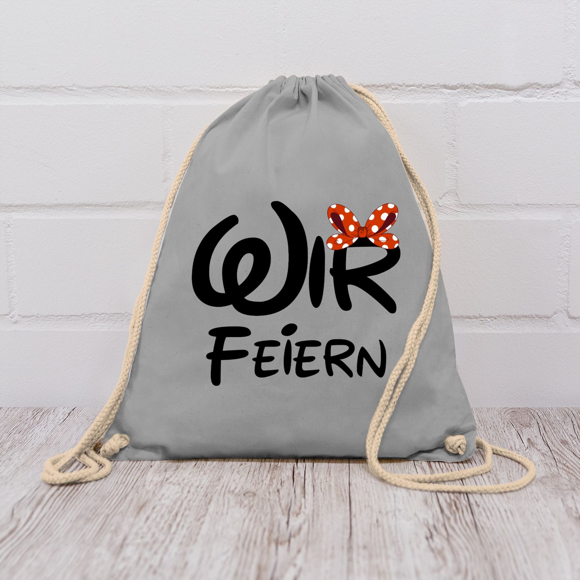 Shirtracer Turnbeutel Wir feiern Schleife, JGA Junggesellenabschied Frauen