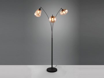 meineWunschleuchte LED Stehlampe, Dimmfunktion, LED wechselbar, warmweiß, ausgefallene moderne groß-e mit 3x Glas Lampenschirm für Ecke H: 200cm