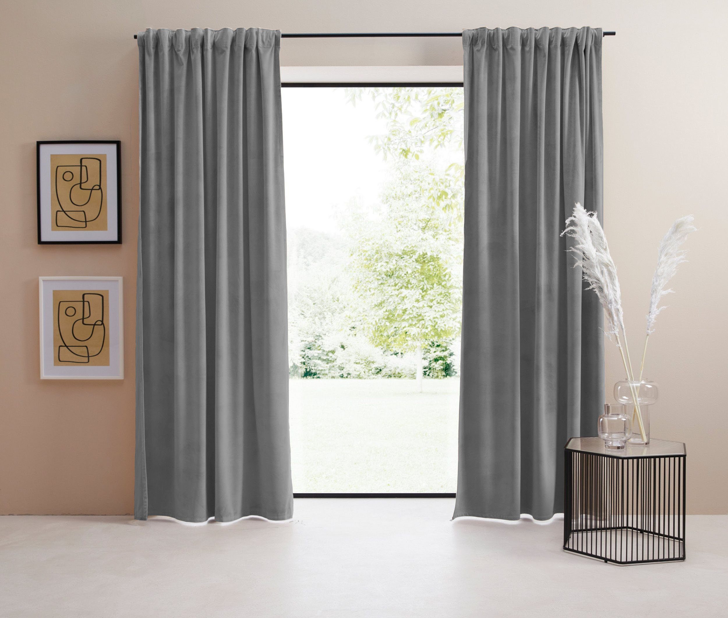 LeGer Home by Lena Gercke Vorhang Samt Ladina (1 St), Multifunktionsband, b günstig online kaufen