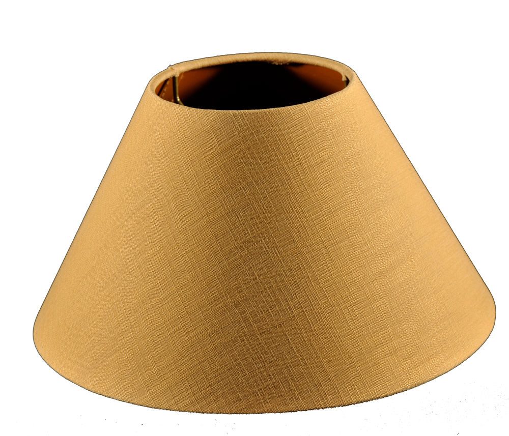 Dirk Davids Leuchten GmbH Lampenschirm Lampenschirm für Tischleuchte in Leinen Beige innen Gold 45-19-26cm