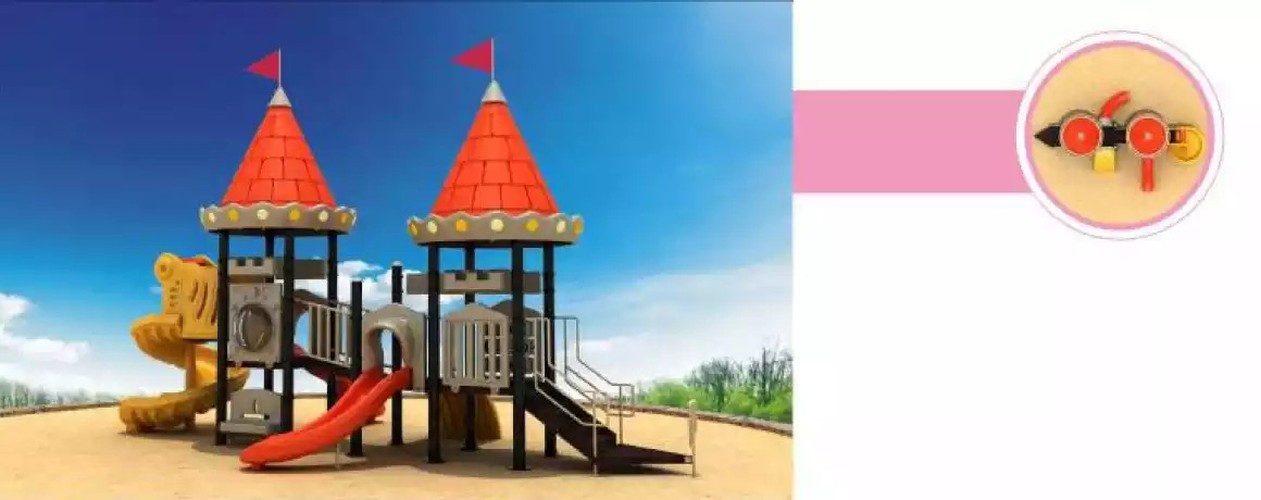 JVmoebel Spielturm Bunte Spielburg mit Rutschen aus hochwertigem Material für Kinder, Made in Europa