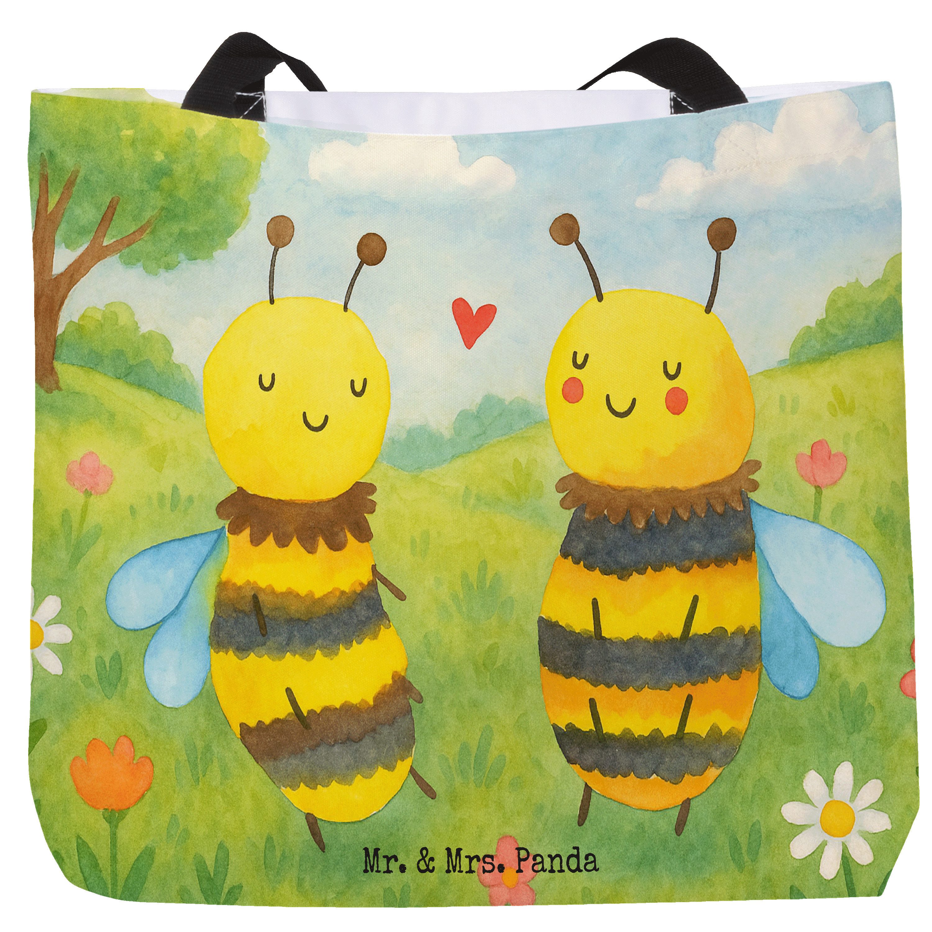 Shopper Biene Verliebt Design, Reisetasche, Weiß, Laptoptasche, Tote Bag, Rei