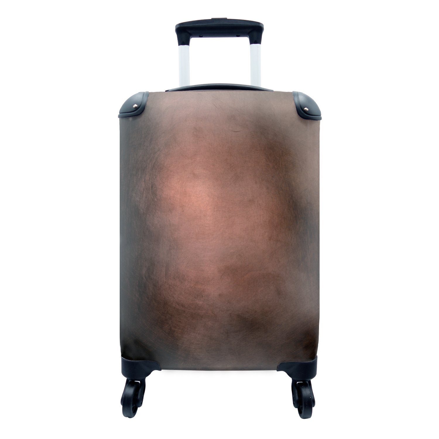 MuchoWow Handgepäckkoffer Kupferstruktur rollen, 4 Reisetasche im Handgepäck Ferien, mit Rollen, Dunkeln, Trolley, Reisekoffer für