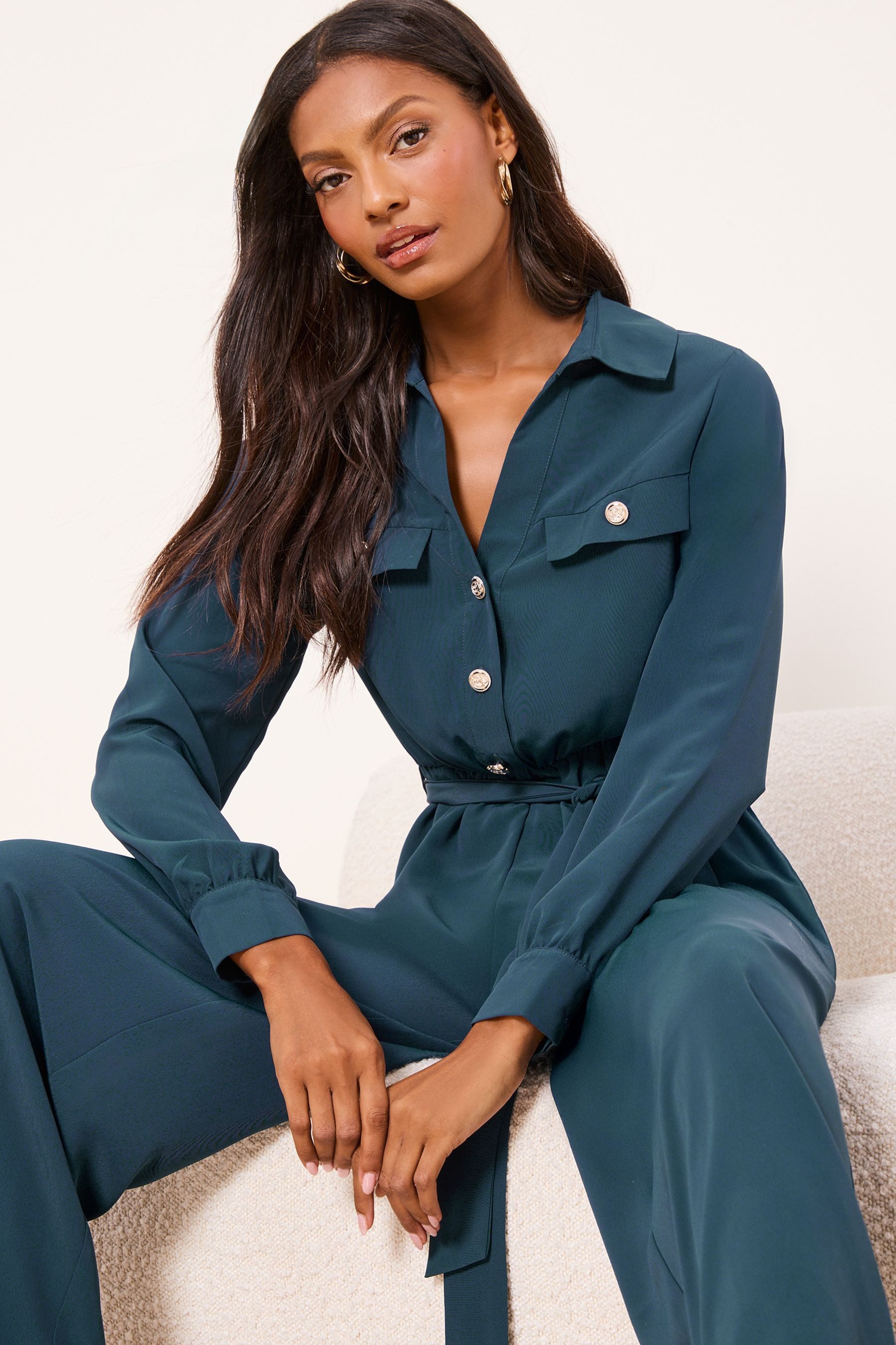 LIPSY Jumpsuit Lipsy Utility-Jumpsuit mit Gürtel, Petite (1-tlg)